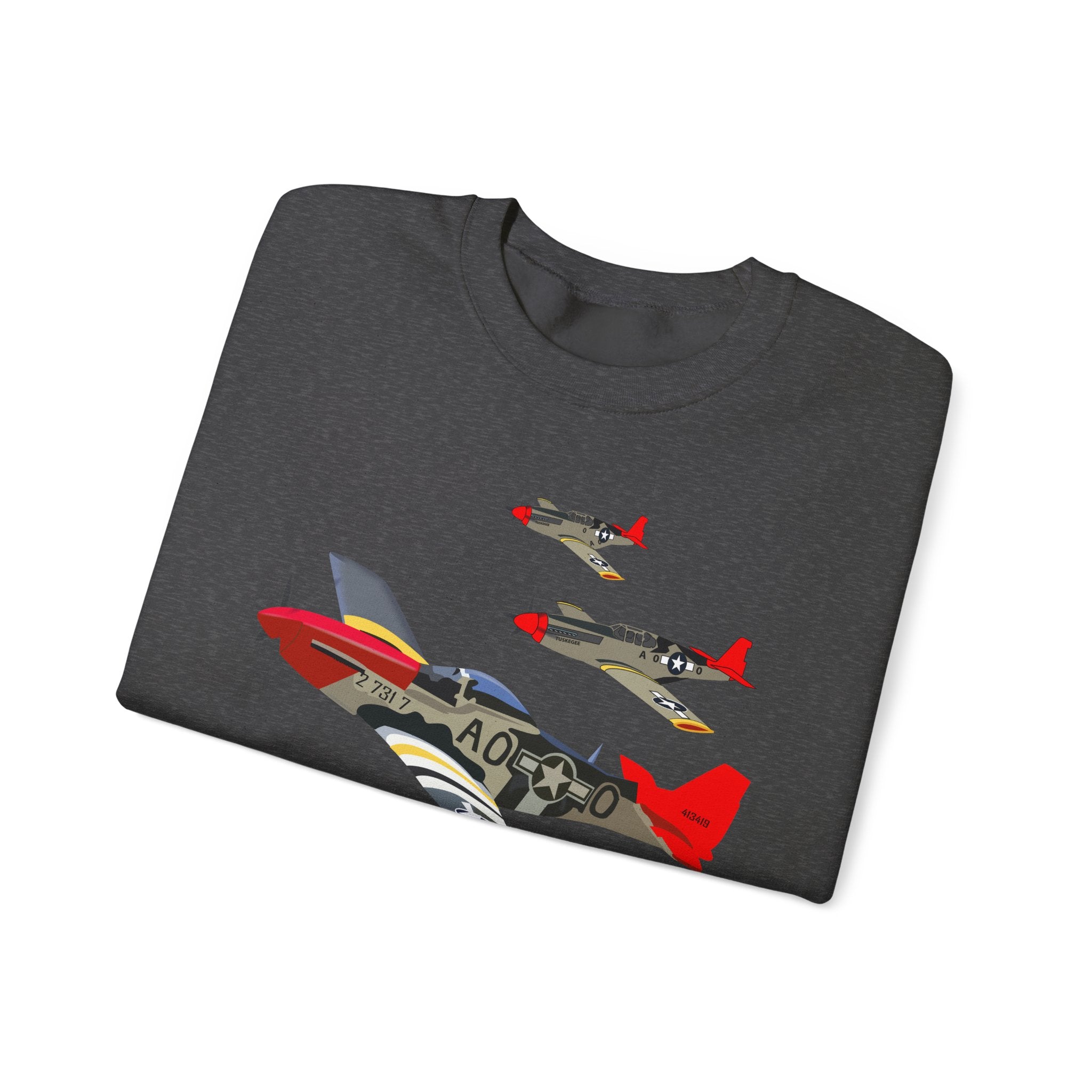 Crewneck Sweatshirt - Army - AAC - 332nd Fighter Group - 12th AF - Red Tails wo Txt