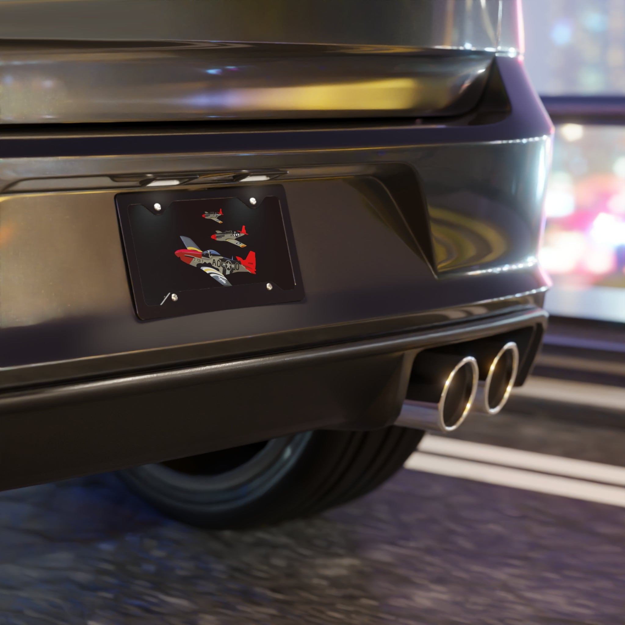 License Plate - Army - AAC - 332nd Fighter Group - 12th AF - Red Tails wo Txt