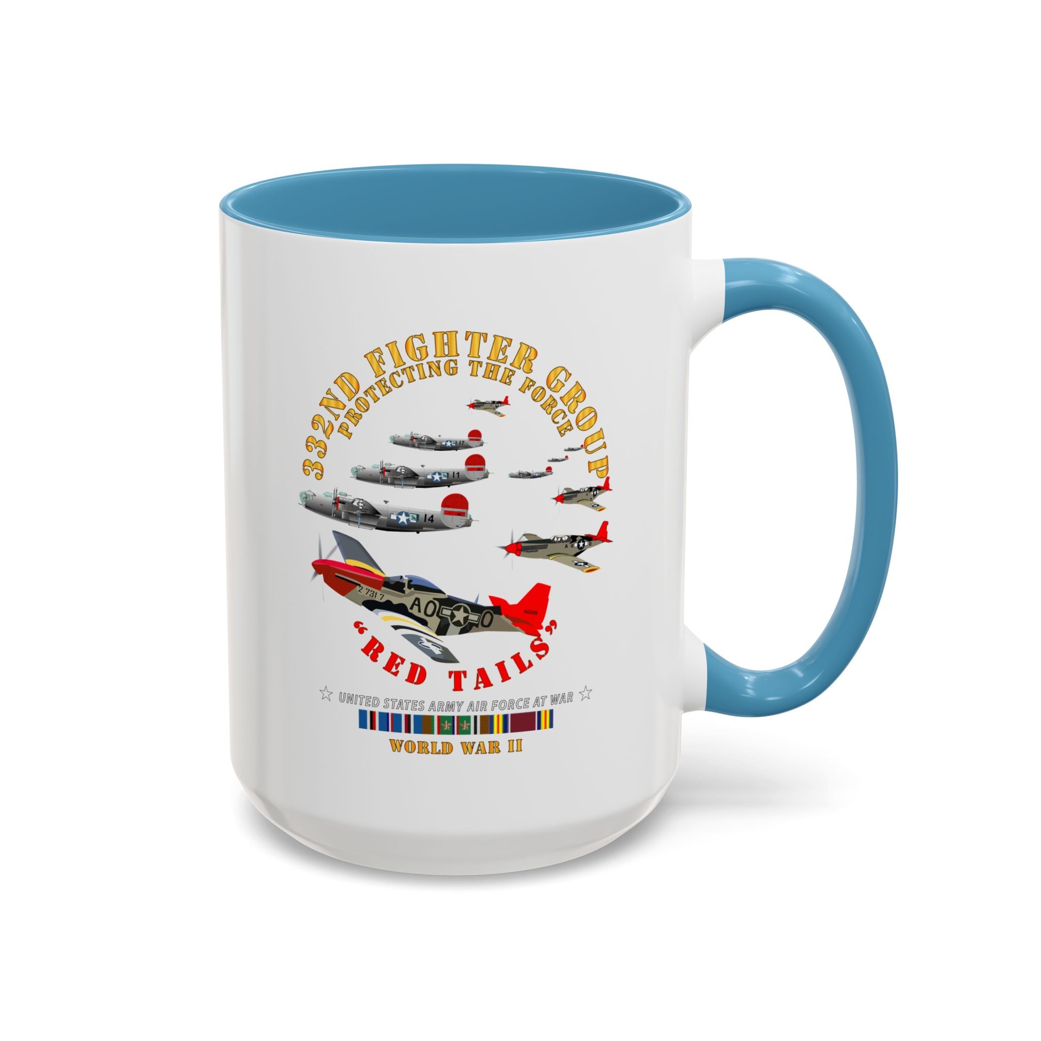 Accent Coffee Mug - Army - AAC - 332nd Fighter Group - Red Tails - Protect Force