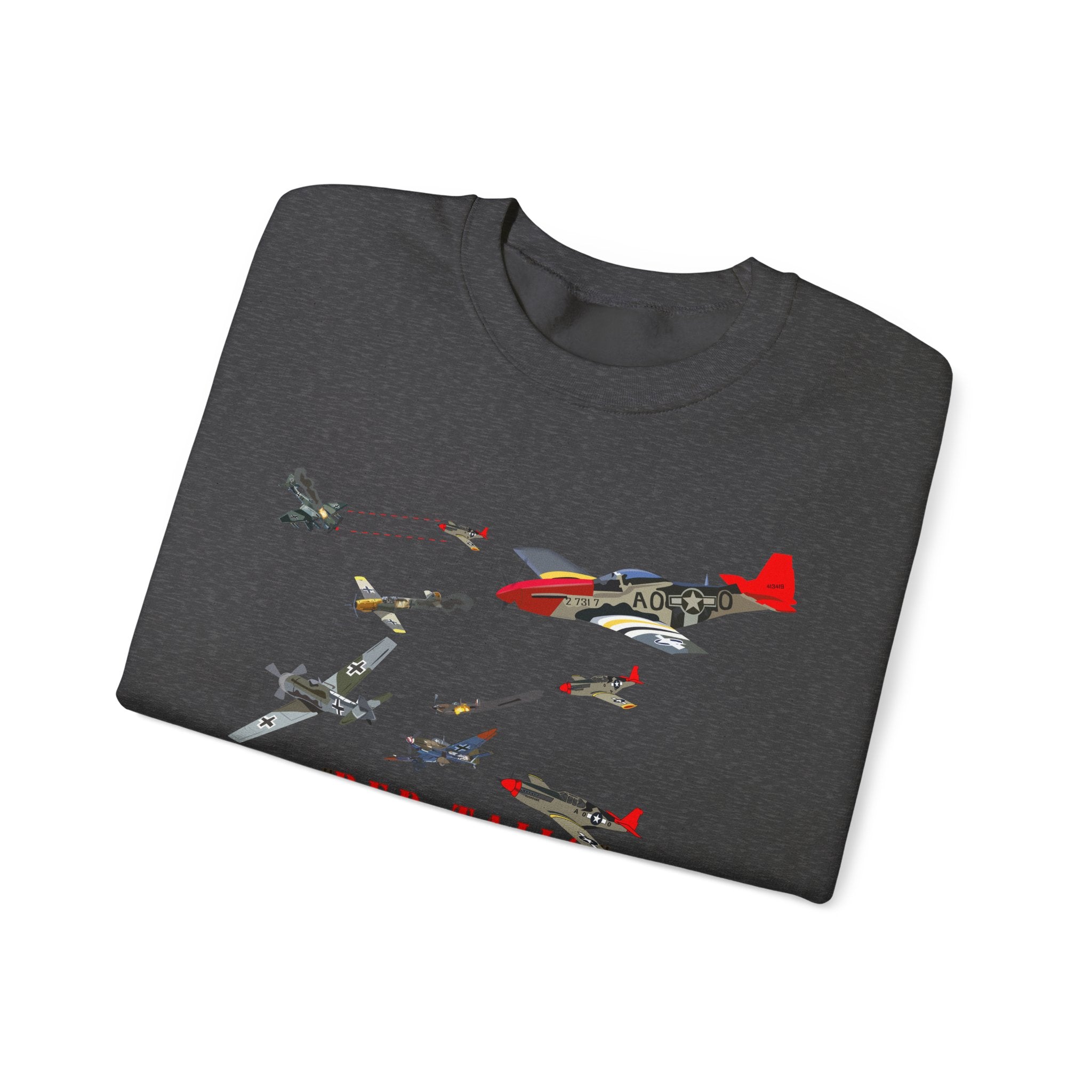 Crewneck Sweatshirt - Army - AAC - 332nd Fighter Group - Red Tails - At War