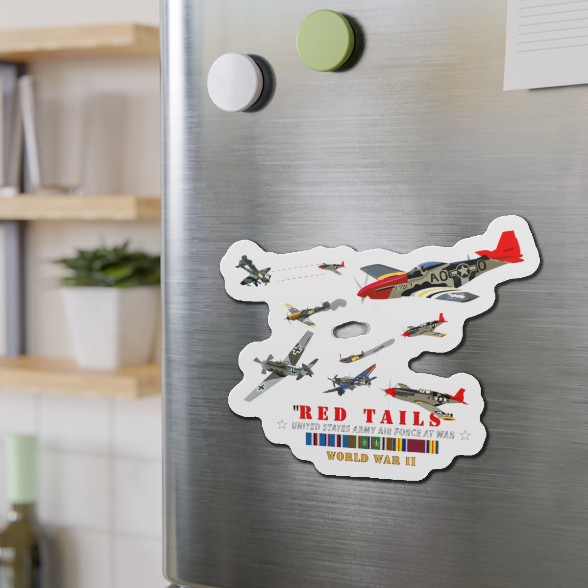 Die-Cut Magnets - Army - AAC - 332nd Fighter Group - Red Tails - At War