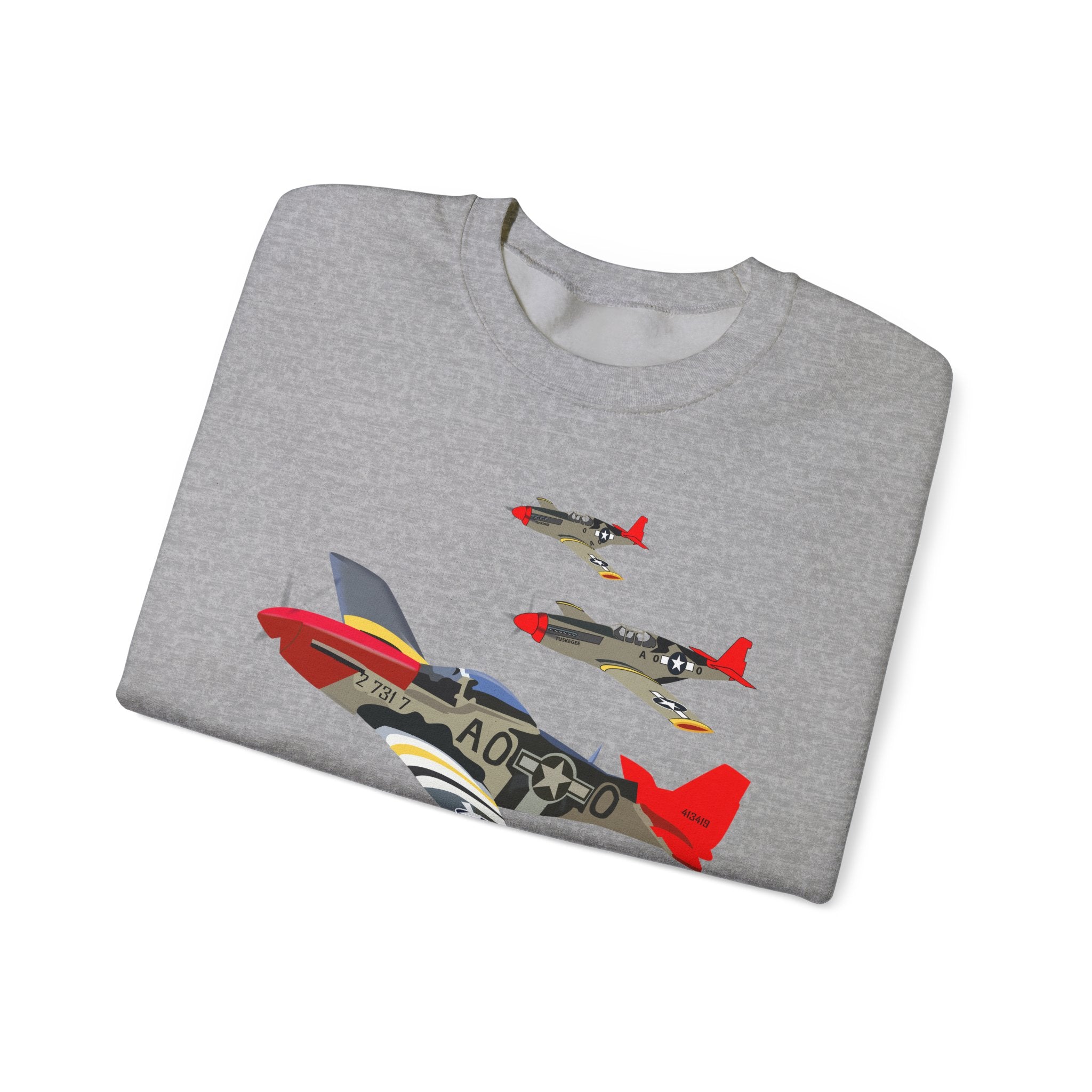Crewneck Sweatshirt - Army - AAC - 332nd Fighter Group - 12th AF - Red Tails wo Txt