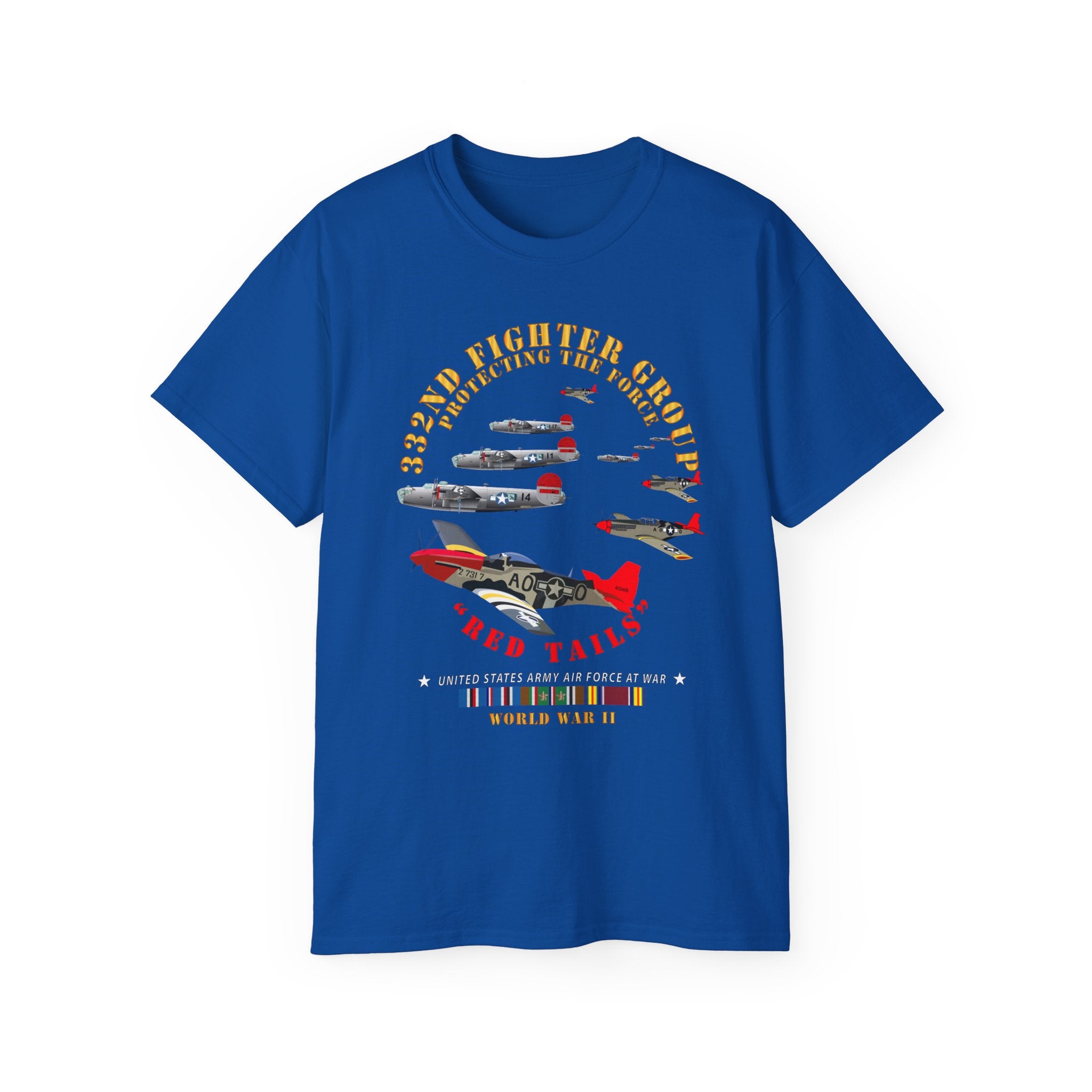 Unisex Ultra Cotton Tee - Army - AAC - 332nd Fighter Group - Red Tails - Protect Force
