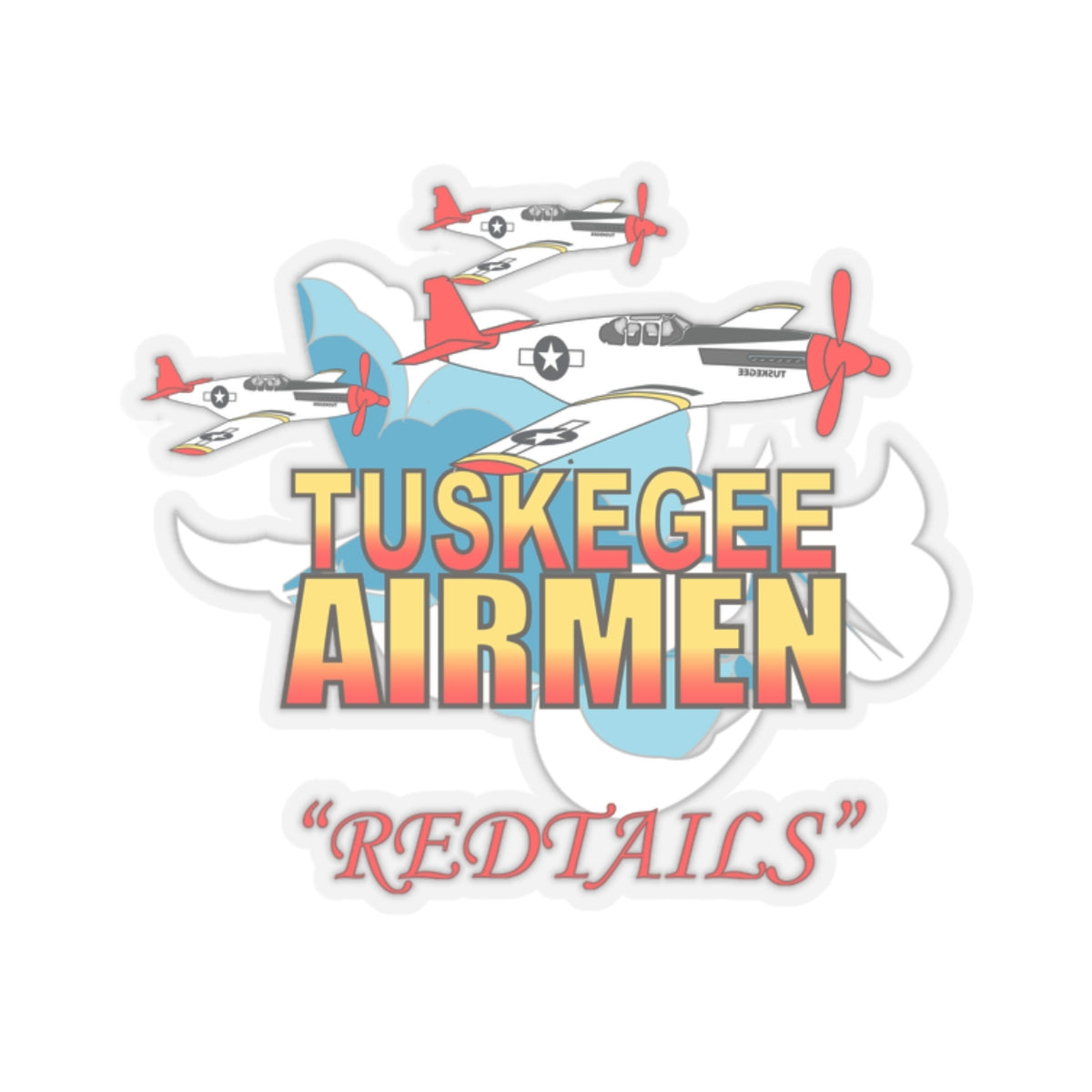 Kiss-Cut Stickers - Army Air Corp - Tuskegee Airmen - Redtails - 3AC - X 300