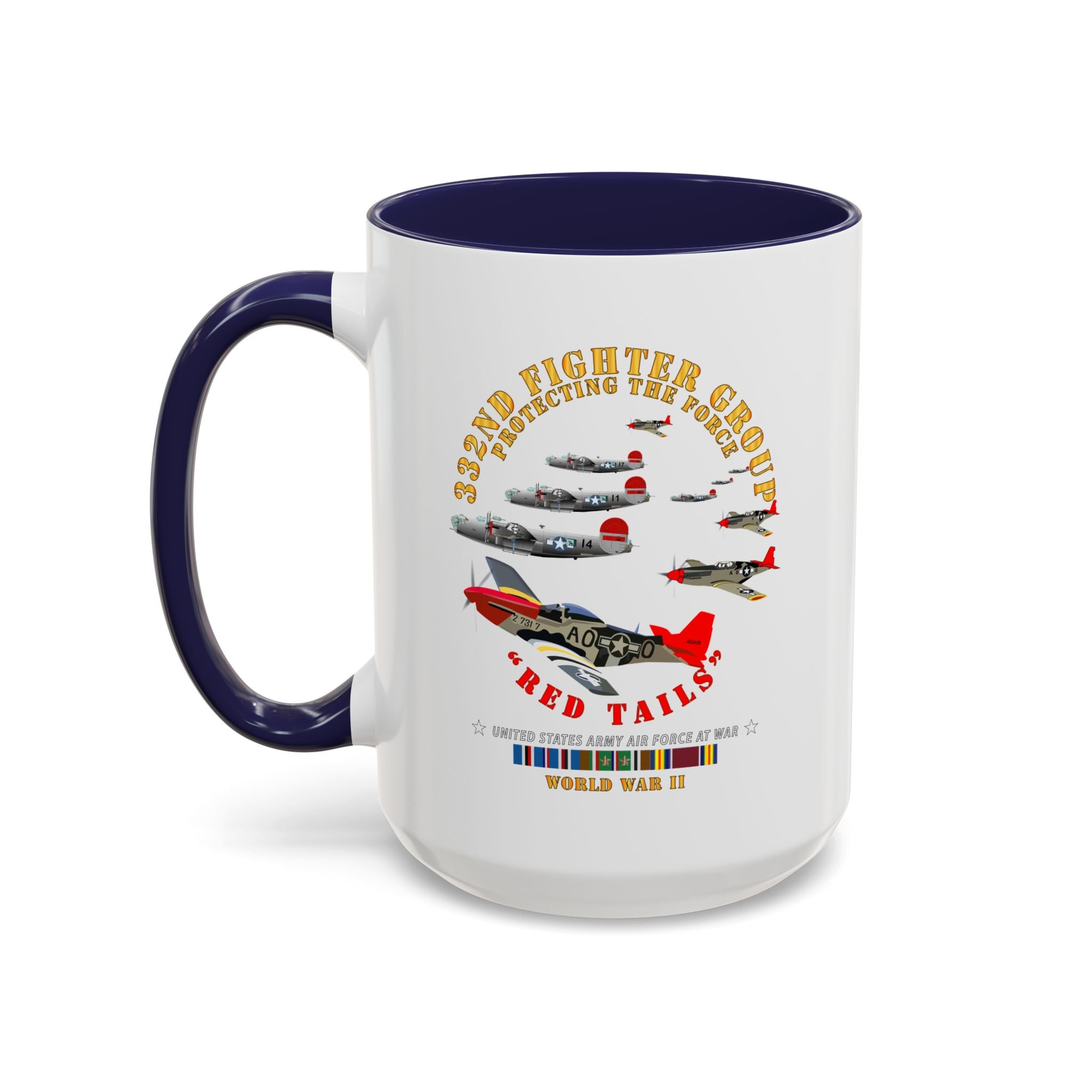 Accent Coffee Mug - Army - AAC - 332nd Fighter Group - Red Tails - Protect Force