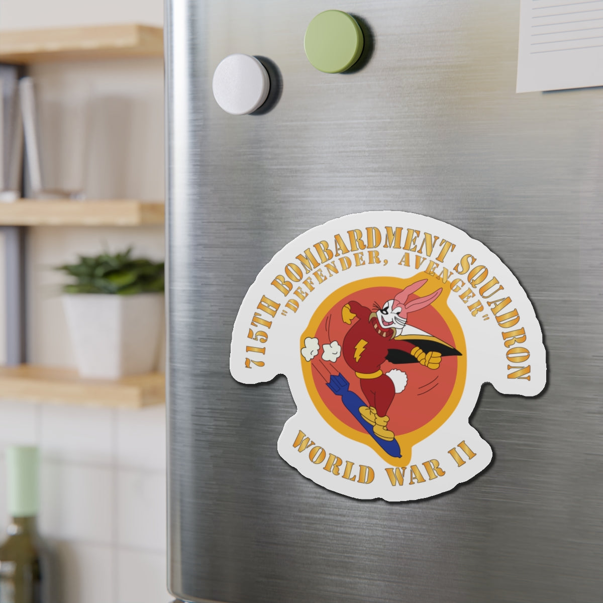 Die-Cut Magnets - ACC - 715th  Bombardment Squadron - Defender, Avenger - World War II X 300