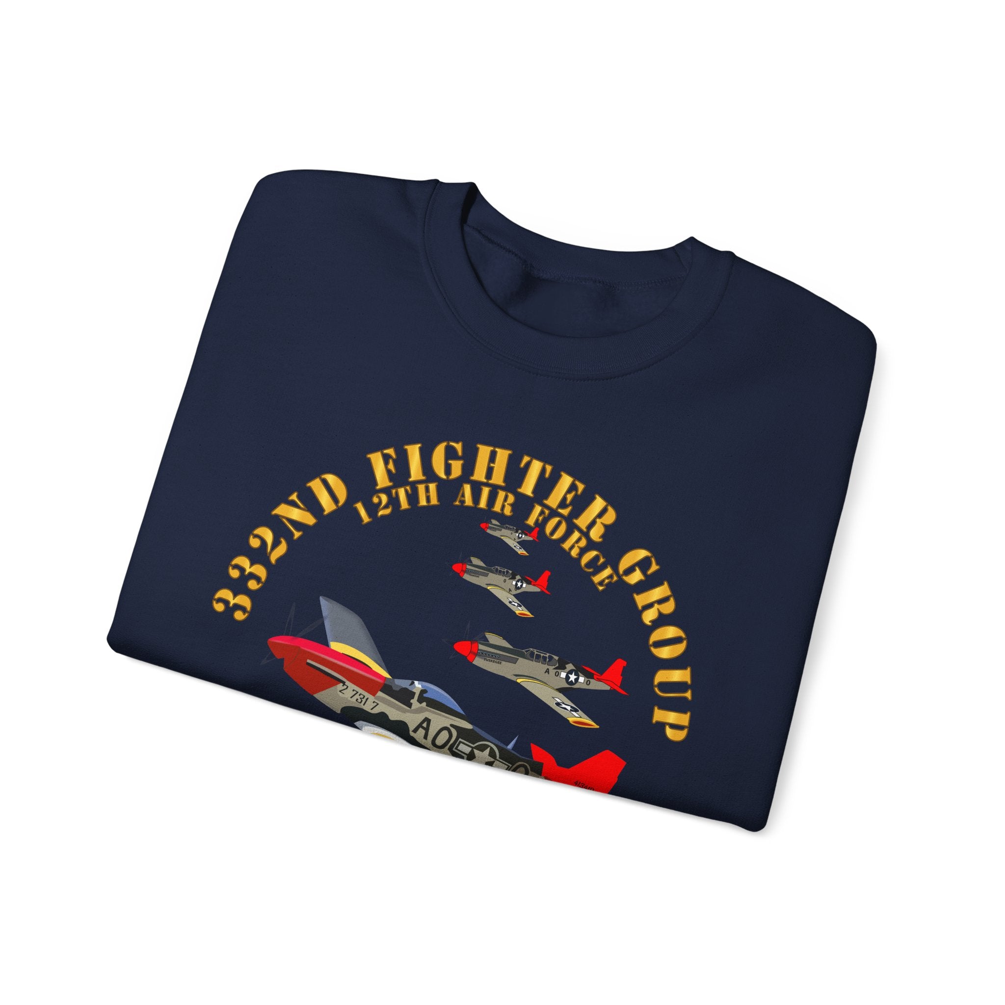 Crewneck Sweatshirt - Army - AAC - 332nd Fighter Group - 12th AF - Red Tails v1