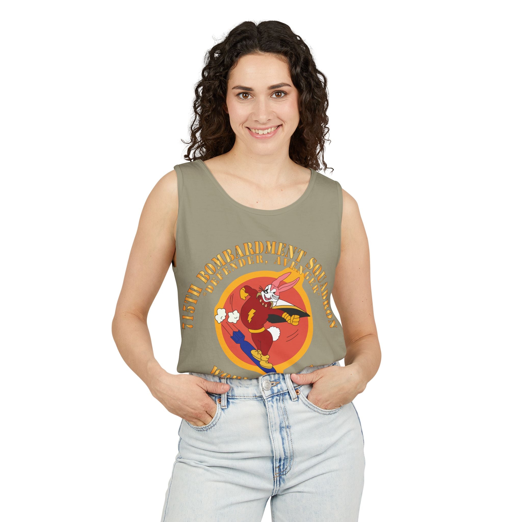 Unisex Garment-Dyed Tank Top - ACC - 715th  Bombardment Squadron - Defender, Avenger - World War II X 300