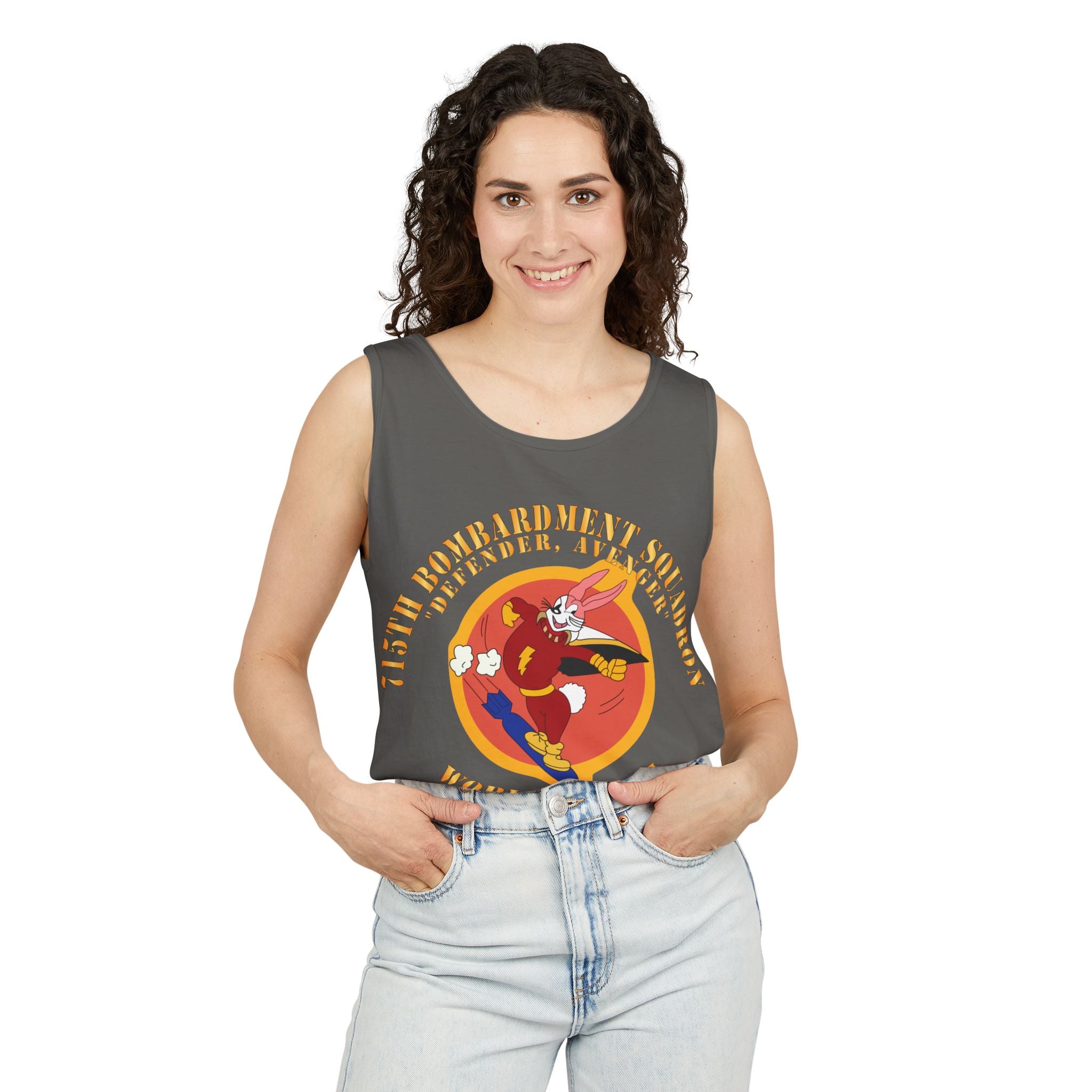 Unisex Garment-Dyed Tank Top - ACC - 715th  Bombardment Squadron - Defender, Avenger - World War II X 300