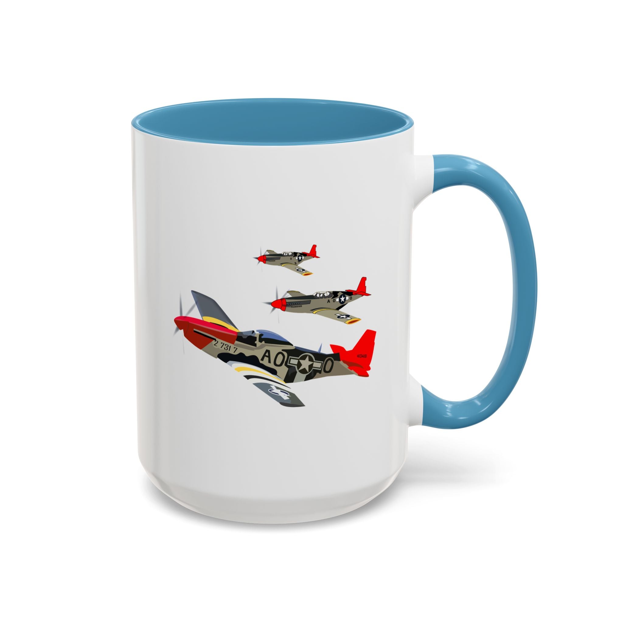 Accent Coffee Mug - Army - AAC - 332nd Fighter Group - 12th AF - Red Tails wo Txt