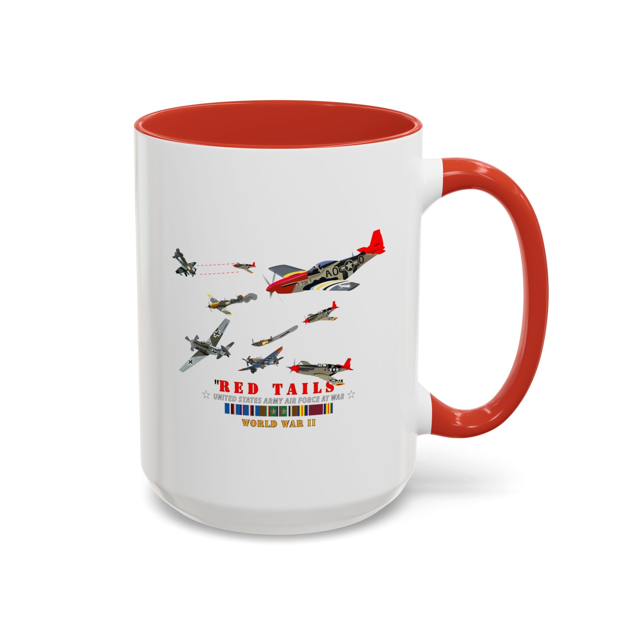 Accent Coffee Mug - Army - AAC - 332nd Fighter Group - Red Tails - At War