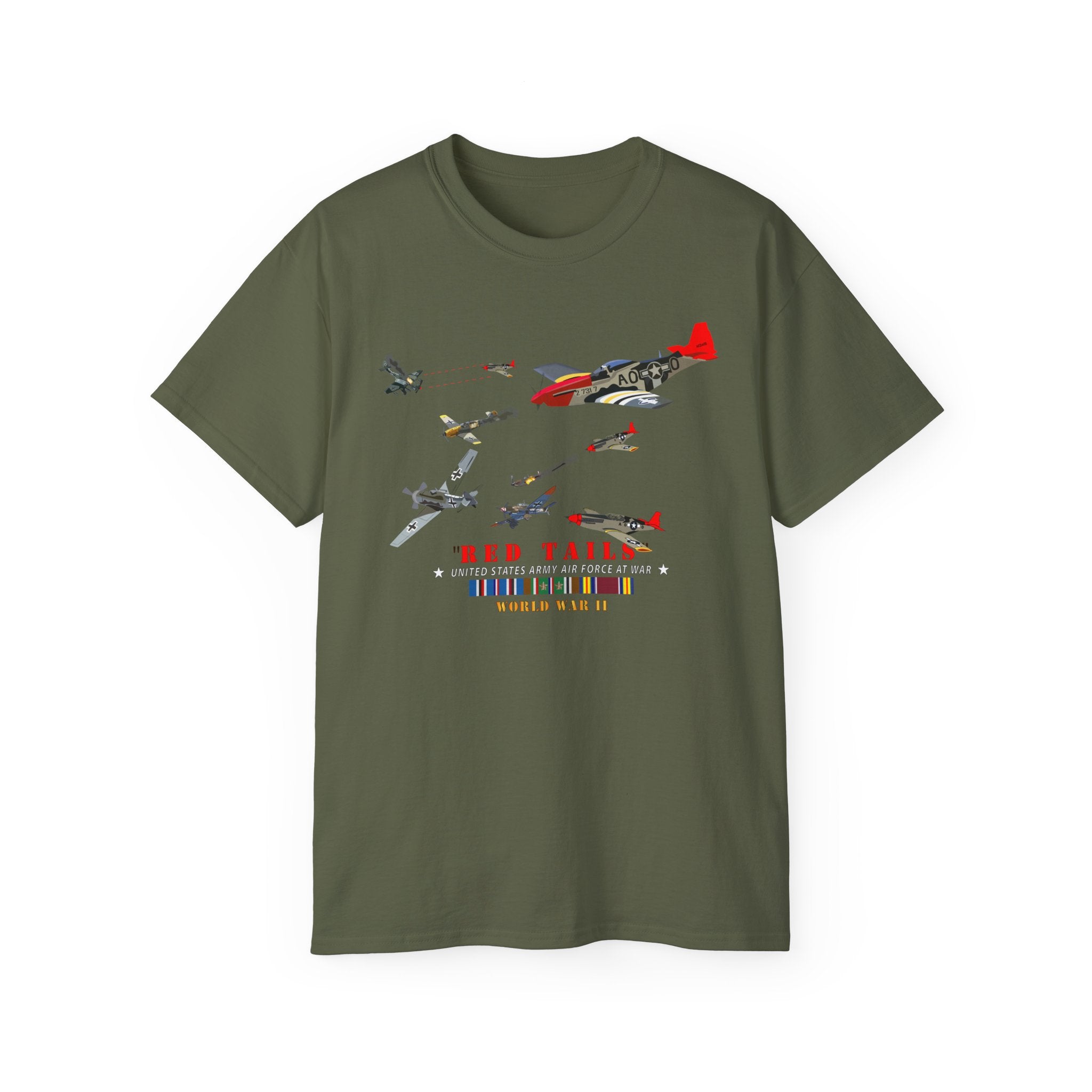 Unisex Ultra Cotton Tee - Army - AAC - 332nd Fighter Group - Red Tails - At War