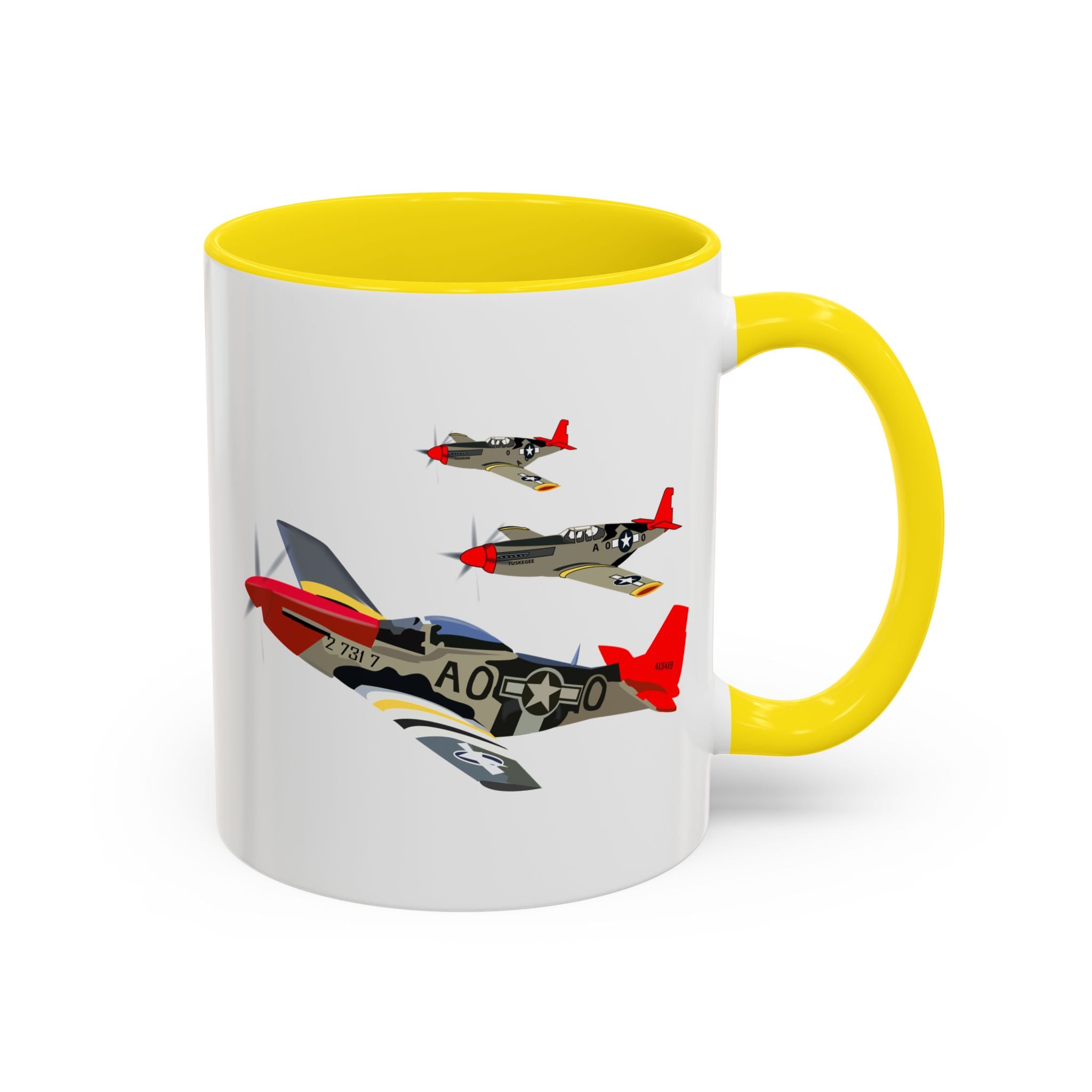 Accent Coffee Mug - Army - AAC - 332nd Fighter Group - 12th AF - Red Tails wo Txt