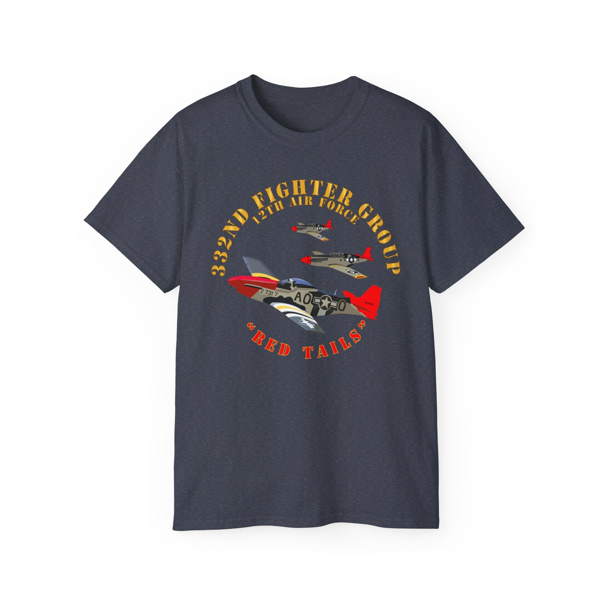 Unisex Ultra Cotton Tee - Army - AAC - 332nd Fighter Group - 12th AF - Red Tails