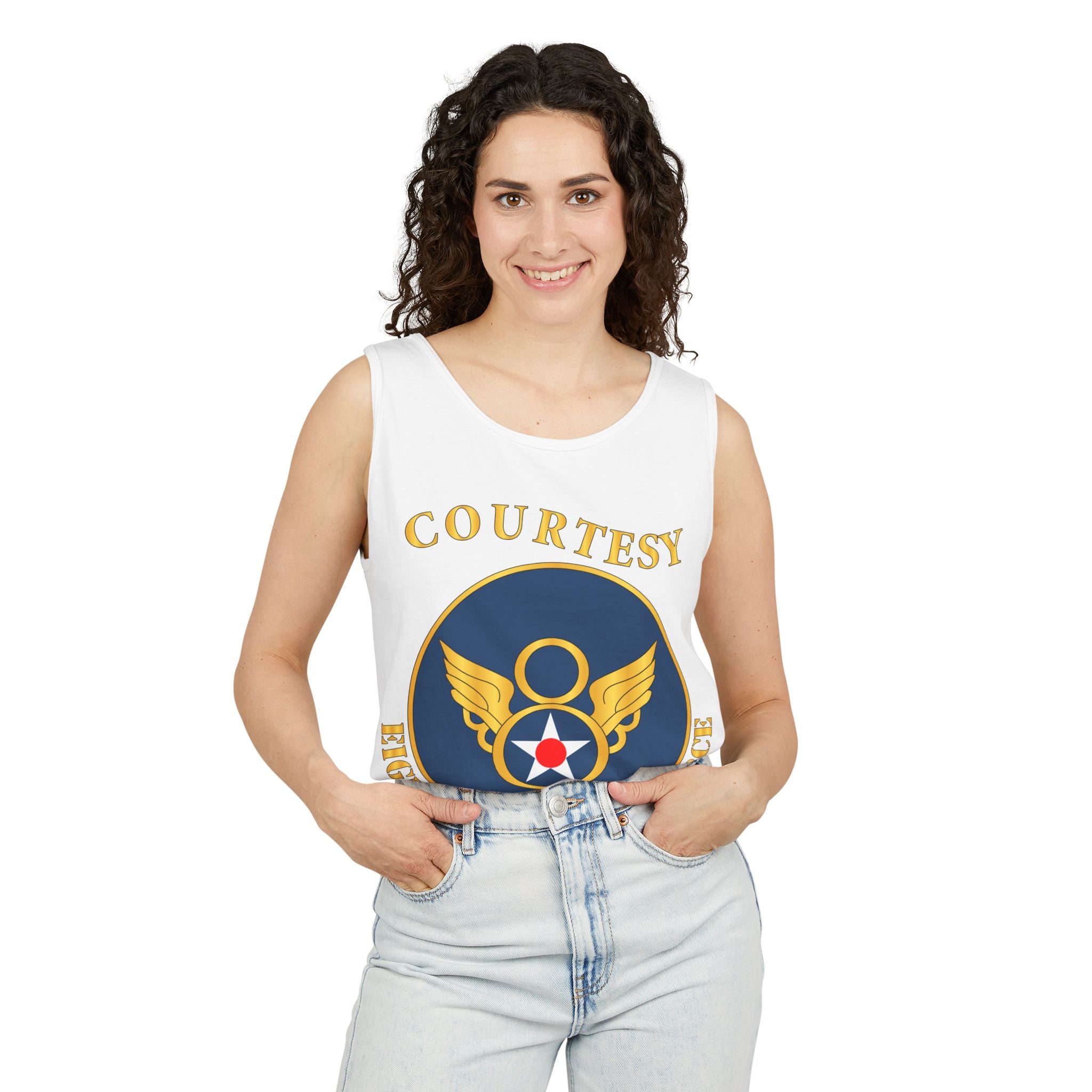 Unisex Garment-Dyed Tank Top - AAC - 8th Air Force - WWII - Courtesy 8 AAF x 300