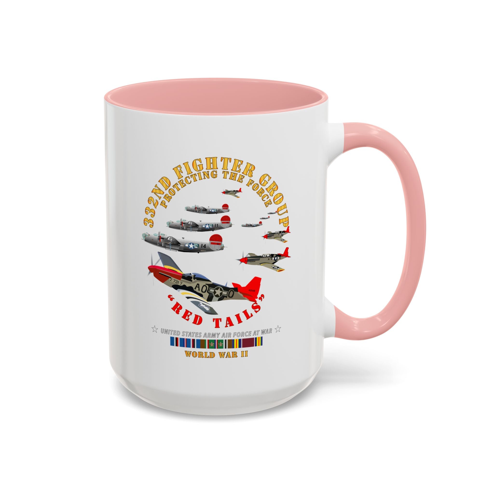 Accent Coffee Mug - Army - AAC - 332nd Fighter Group - Red Tails - Protect Force
