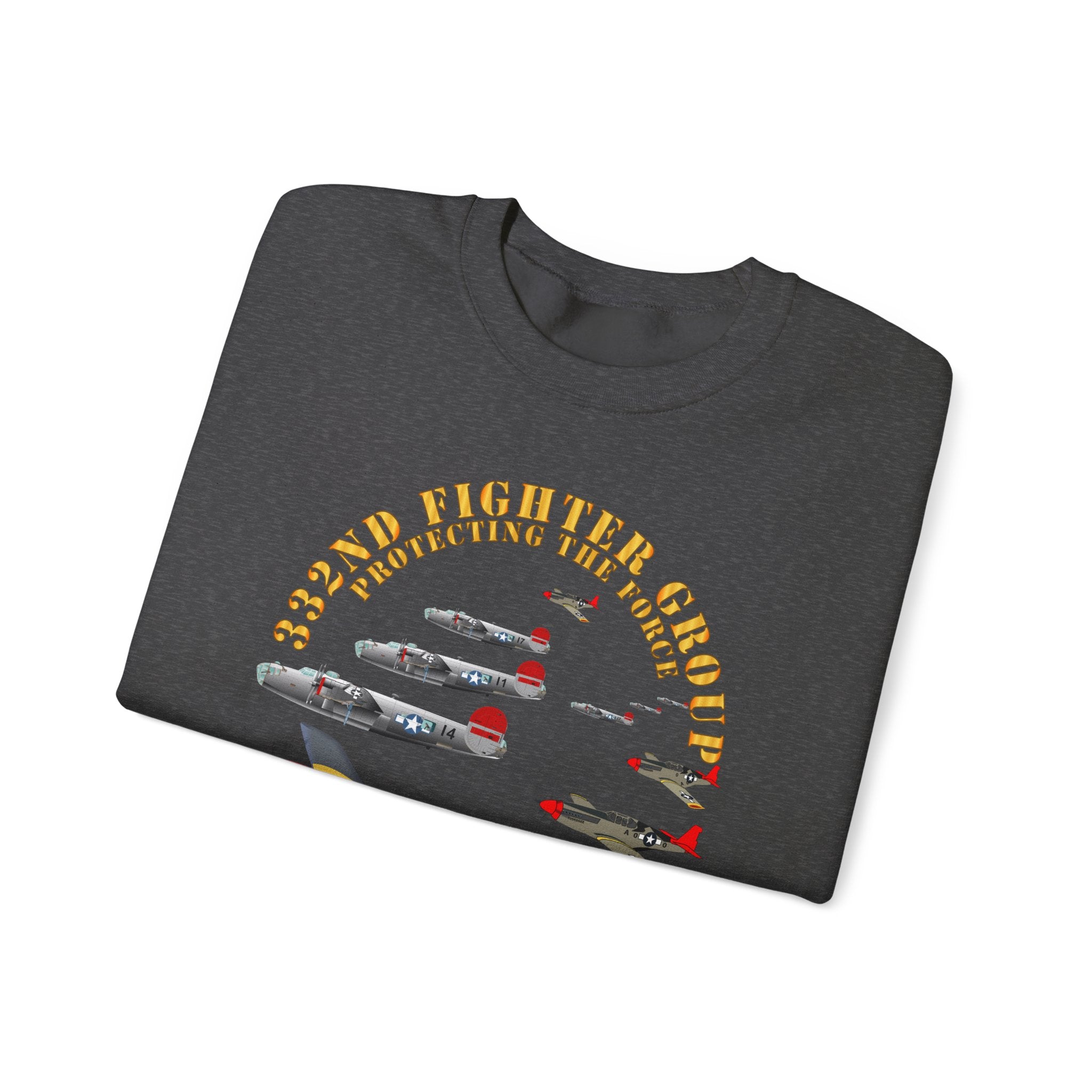 Crewneck Sweatshirt - Army - AAC - 332nd Fighter Group - Red Tails - Protect Force