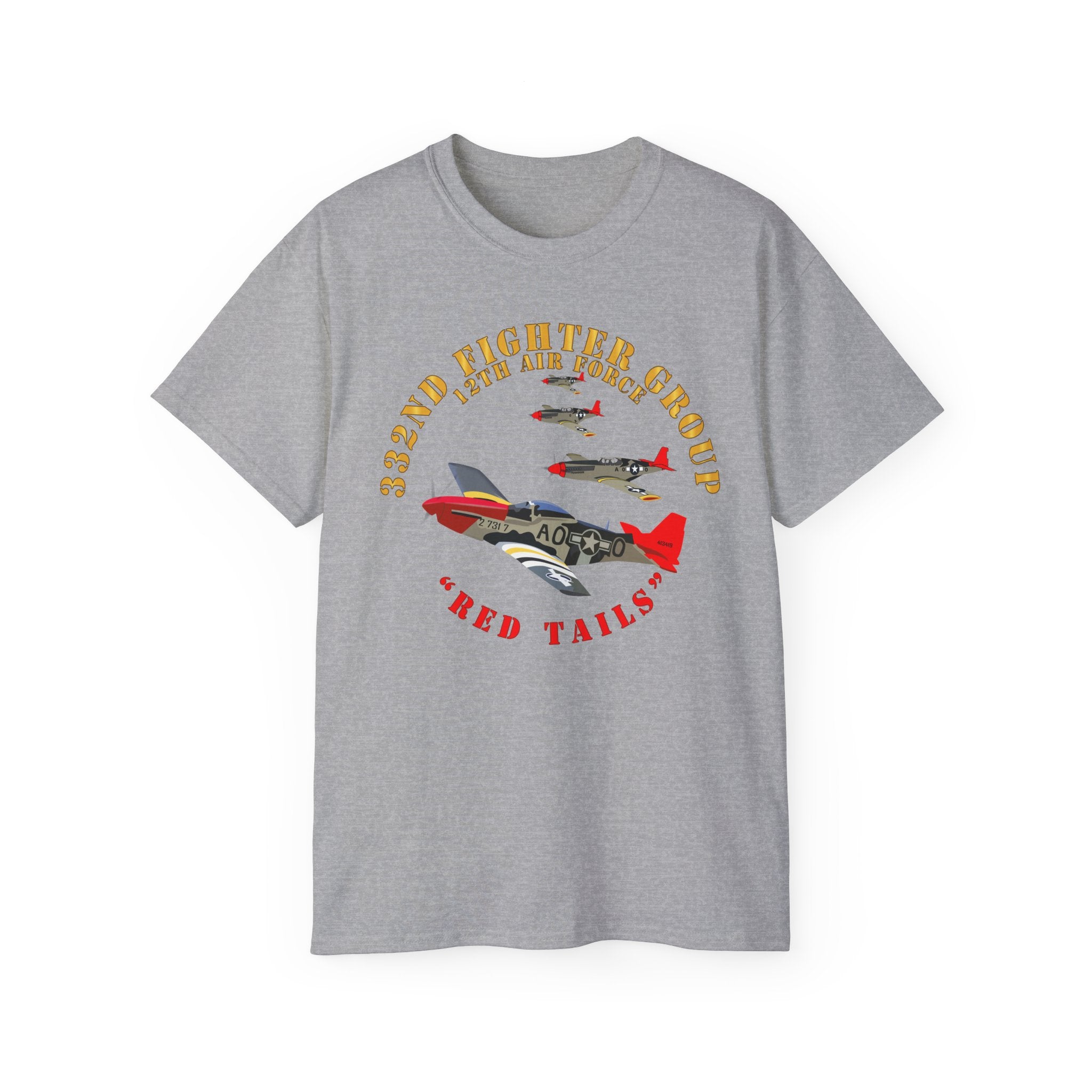 Unisex Ultra Cotton Tee - Army - AAC - 332nd Fighter Group - 12th AF - Red Tails v1