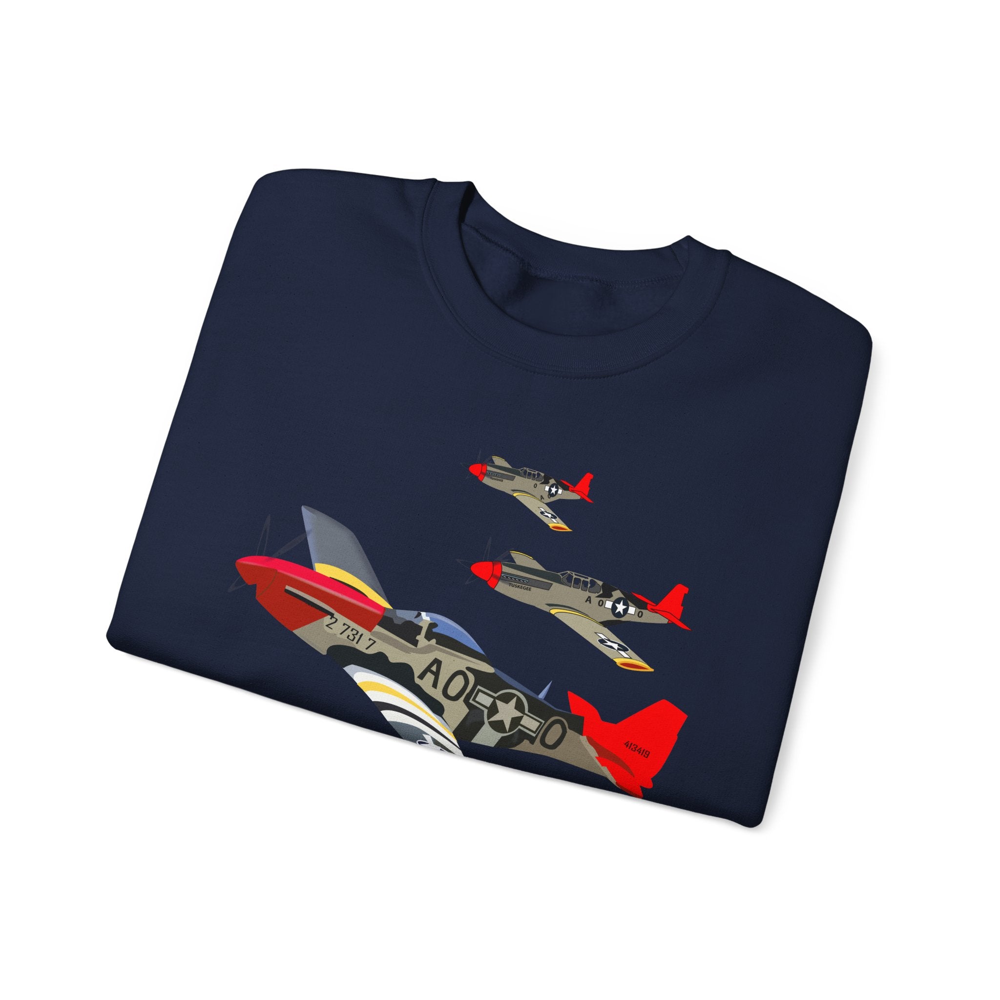 Crewneck Sweatshirt - Army - AAC - 332nd Fighter Group - 12th AF - Red Tails wo Txt