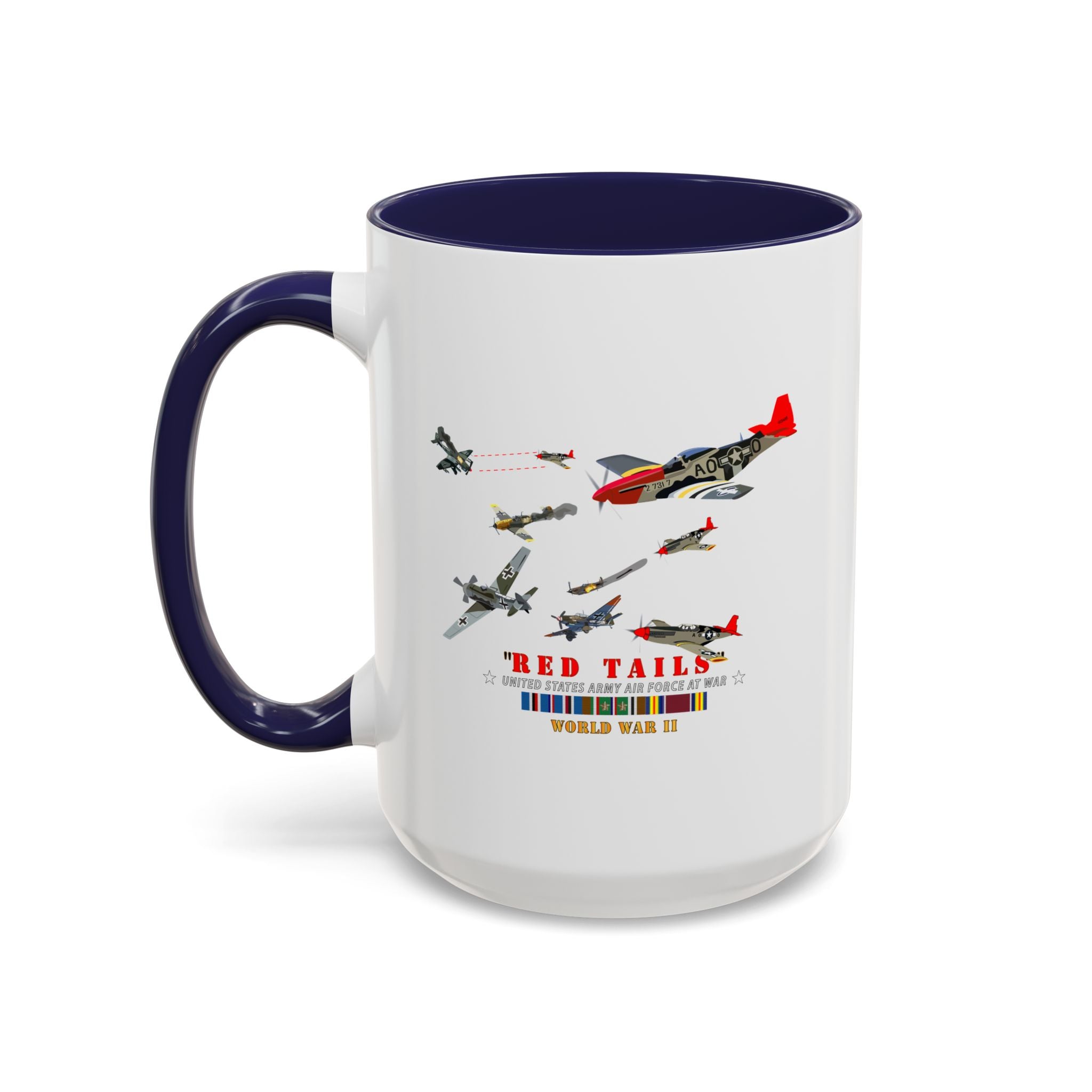Accent Coffee Mug - Army - AAC - 332nd Fighter Group - Red Tails - At War