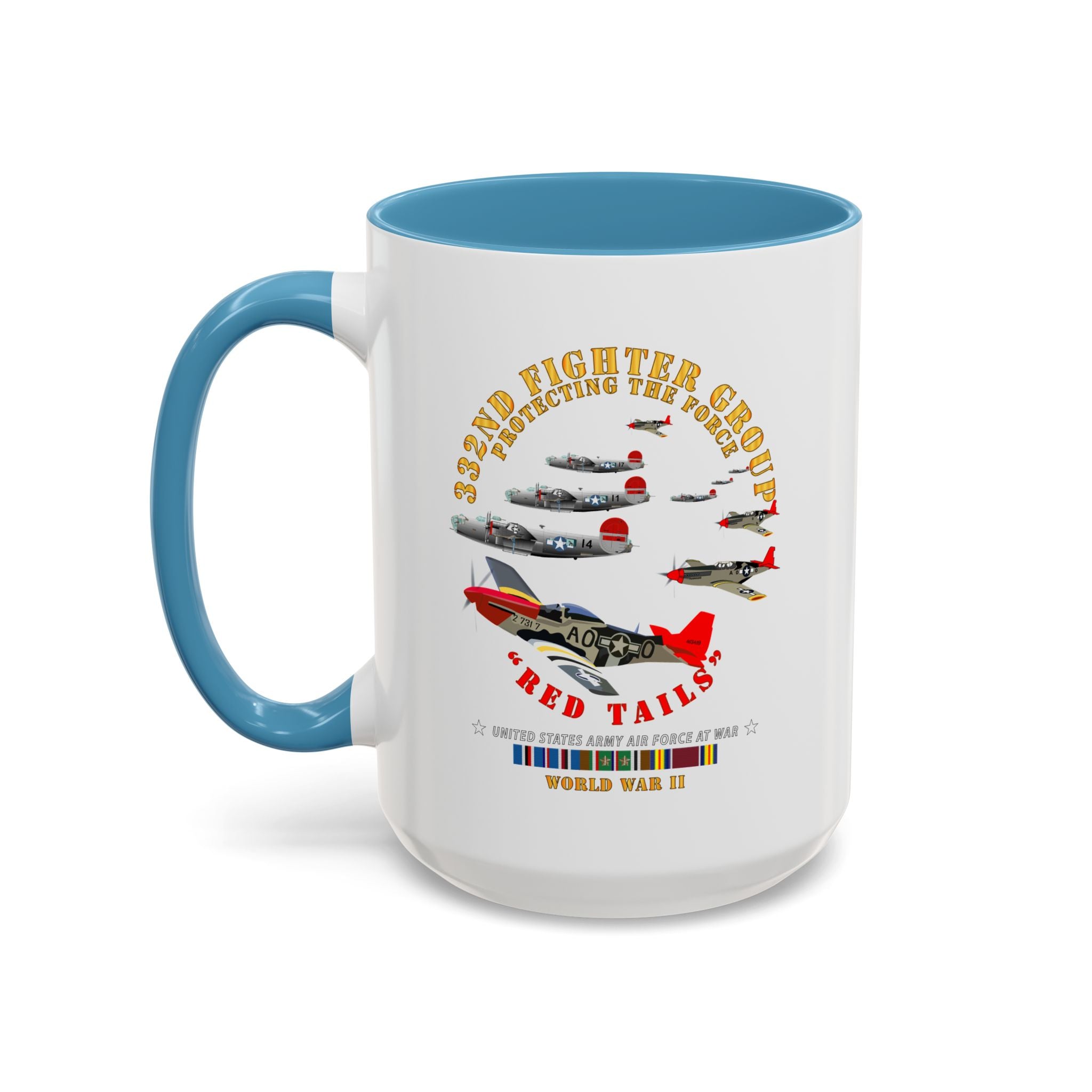Accent Coffee Mug - Army - AAC - 332nd Fighter Group - Red Tails - Protect Force