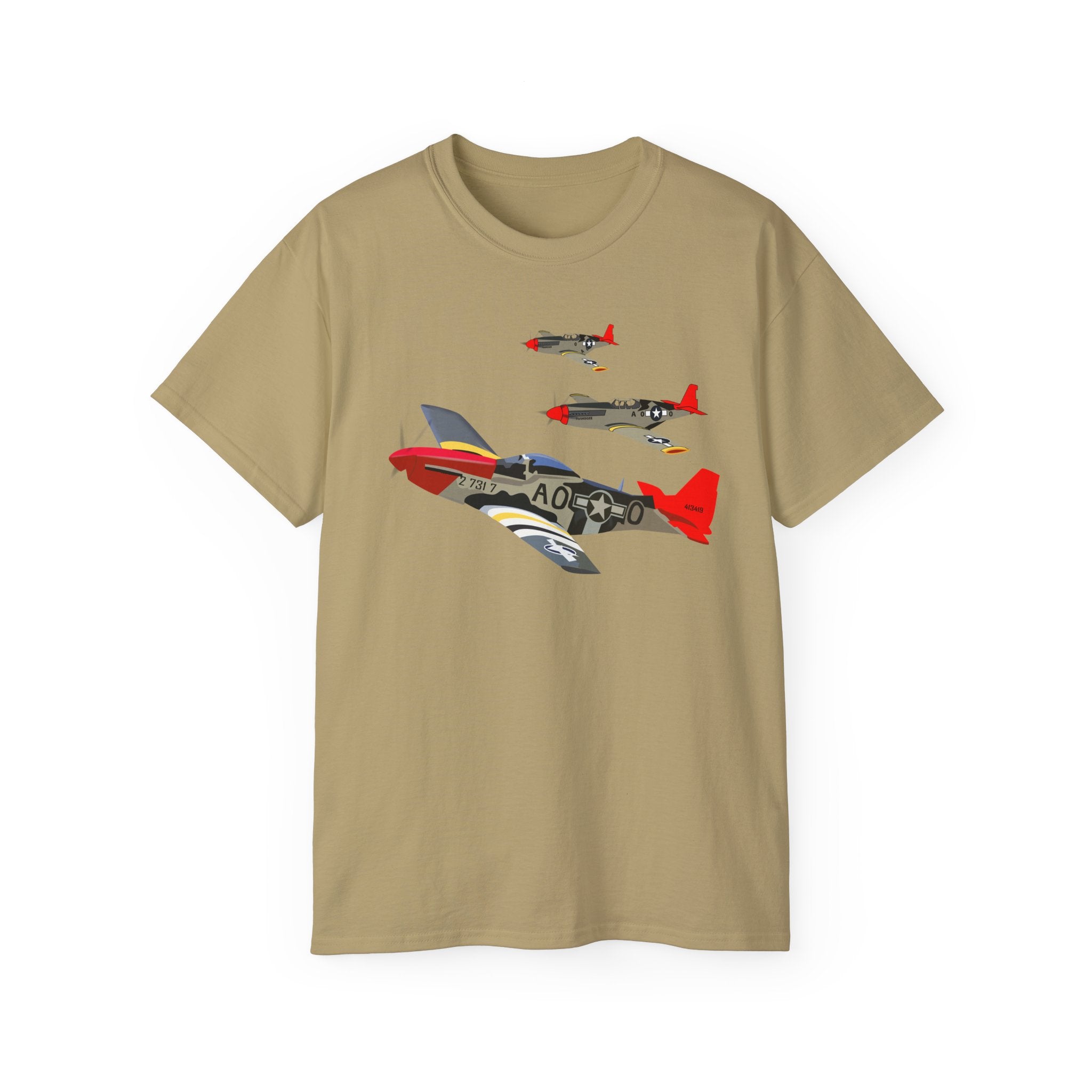 Unisex Ultra Cotton Tee - Army - AAC - 332nd Fighter Group - 12th AF - Red Tails wo Txt
