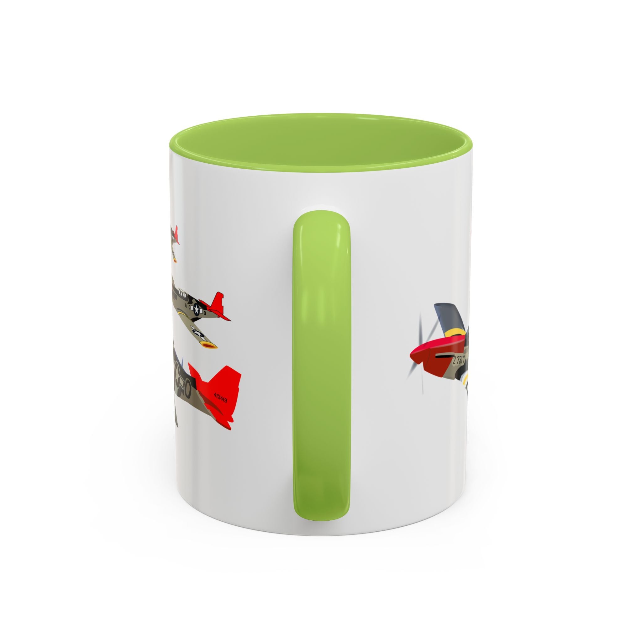 Accent Coffee Mug - Army - AAC - 332nd Fighter Group - 12th AF - Red Tails wo Txt