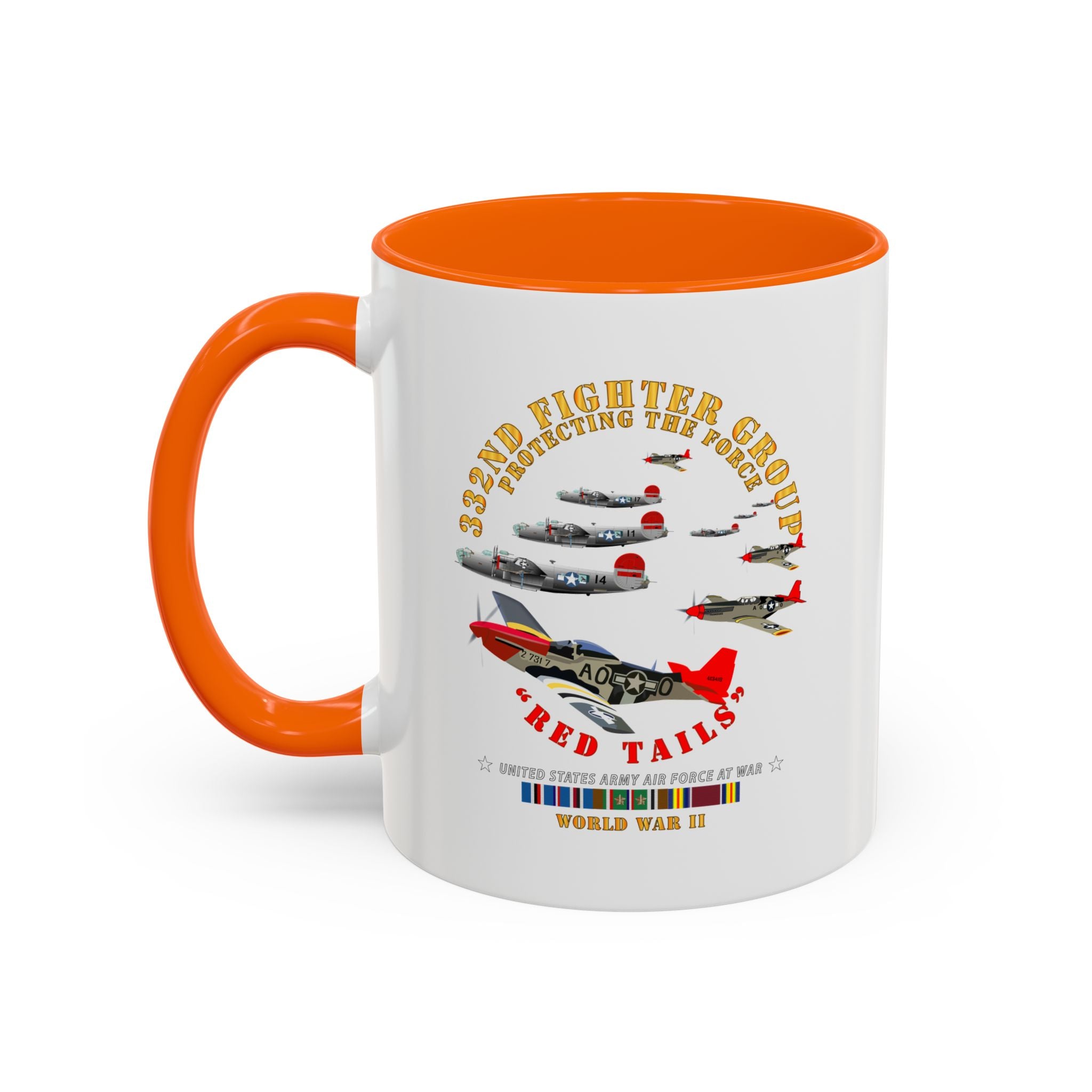 Accent Coffee Mug - Army - AAC - 332nd Fighter Group - Red Tails - Protect Force