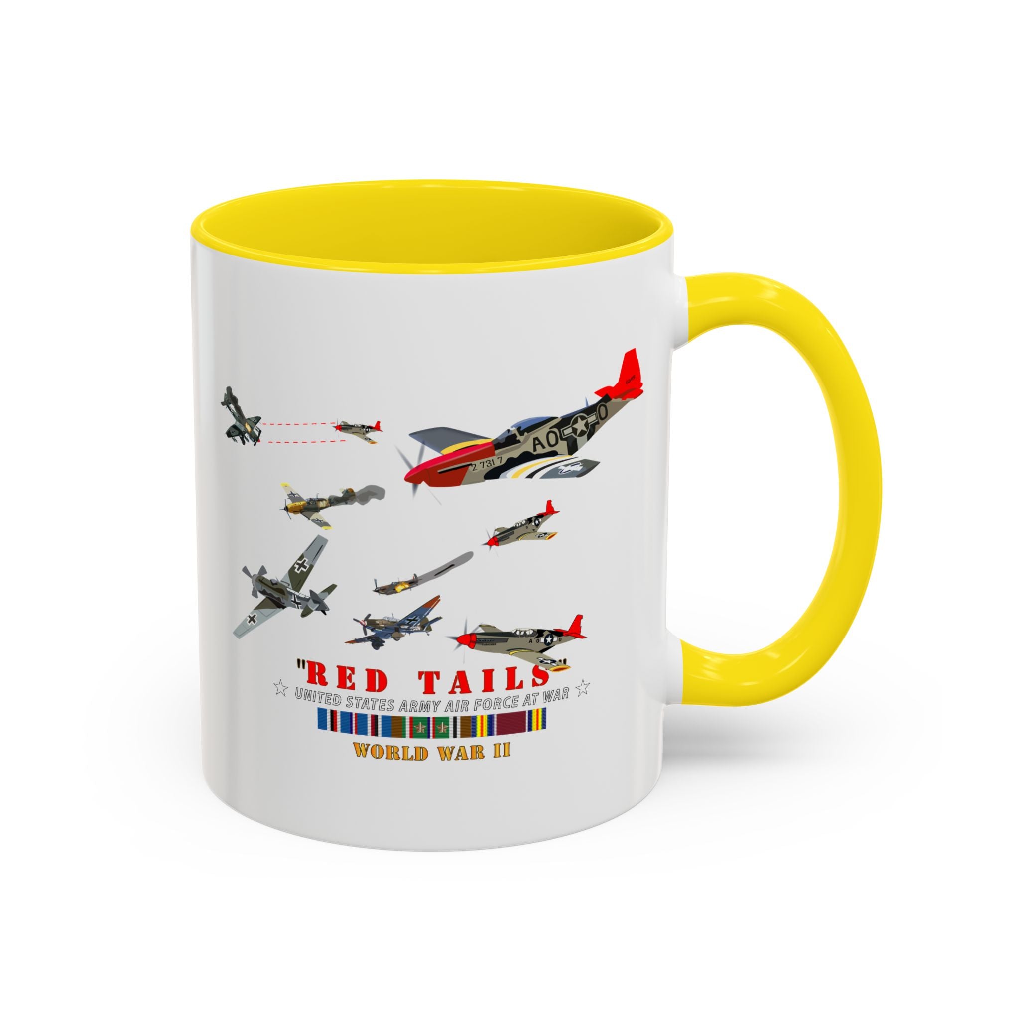 Accent Coffee Mug - Army - AAC - 332nd Fighter Group - Red Tails - At War