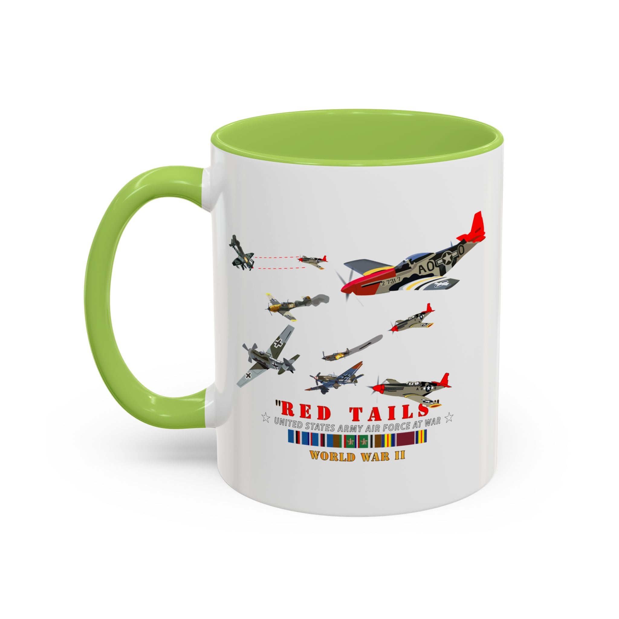 Accent Coffee Mug - Army - AAC - 332nd Fighter Group - Red Tails - At War