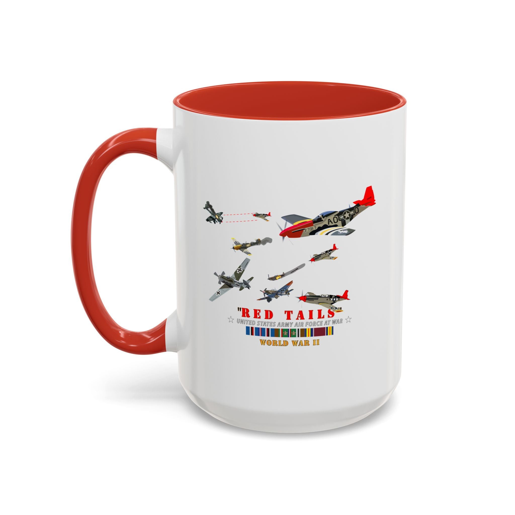 Accent Coffee Mug - Army - AAC - 332nd Fighter Group - Red Tails - At War