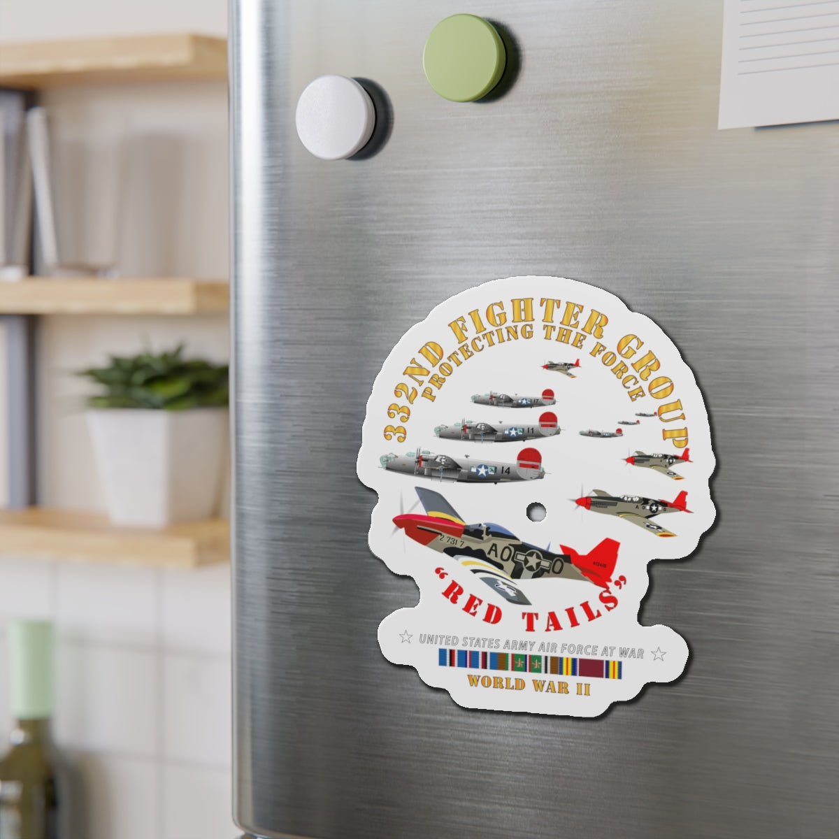 Die-Cut Magnets - Army - AAC - 332nd Fighter Group - Red Tails - Protect Force