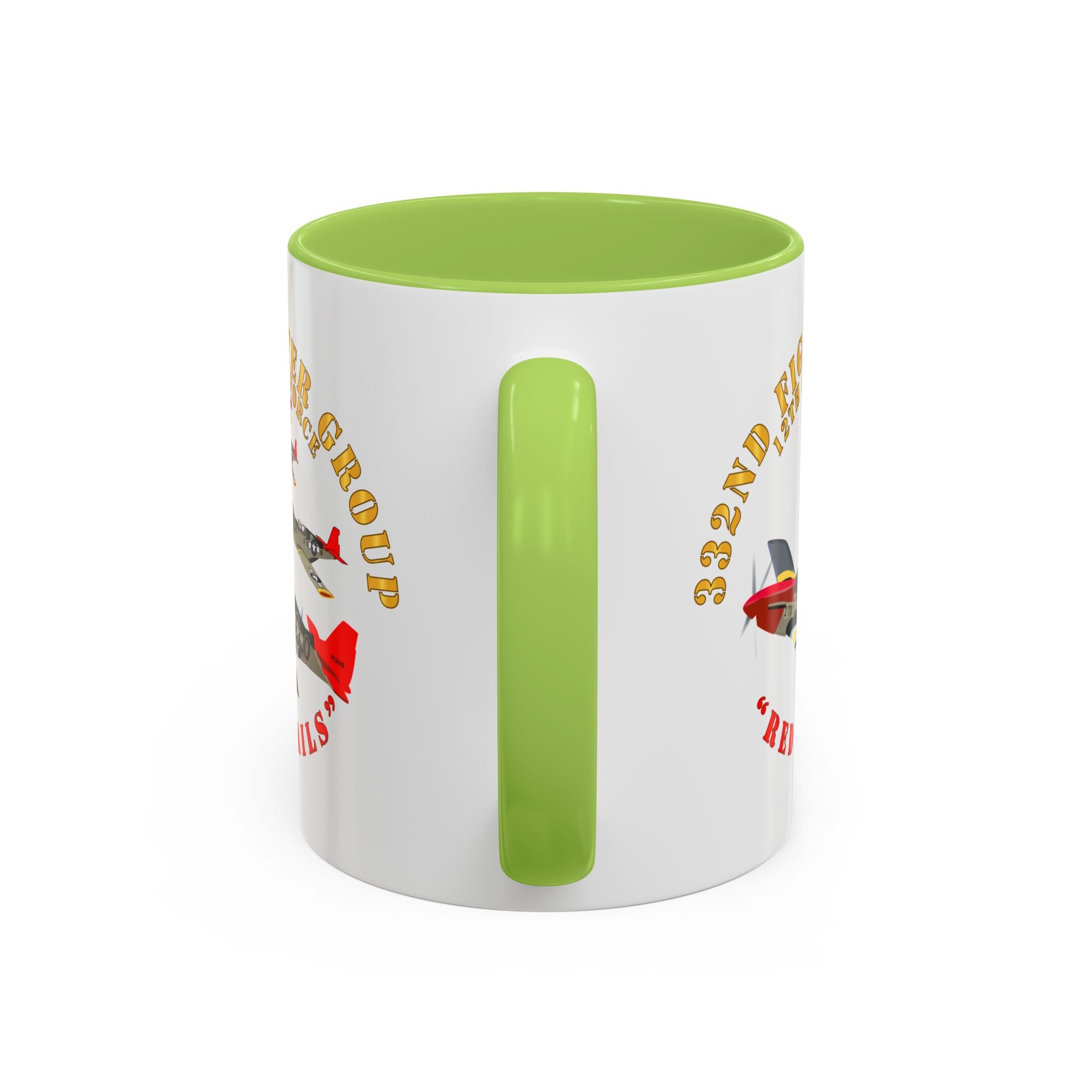Accent Coffee Mug - Army - AAC - 332nd Fighter Group - 12th AF - Red Tails v1