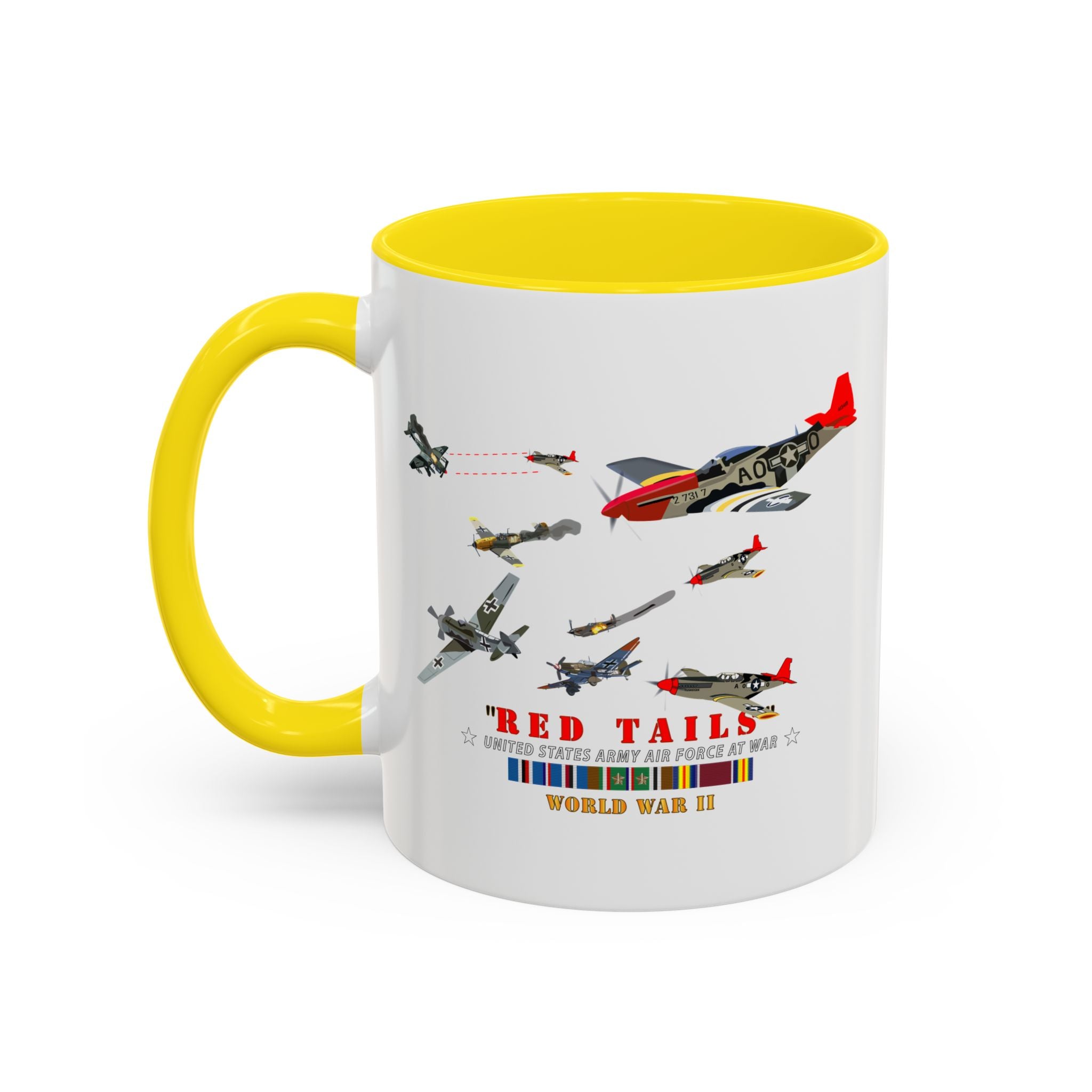 Accent Coffee Mug - Army - AAC - 332nd Fighter Group - Red Tails - At War