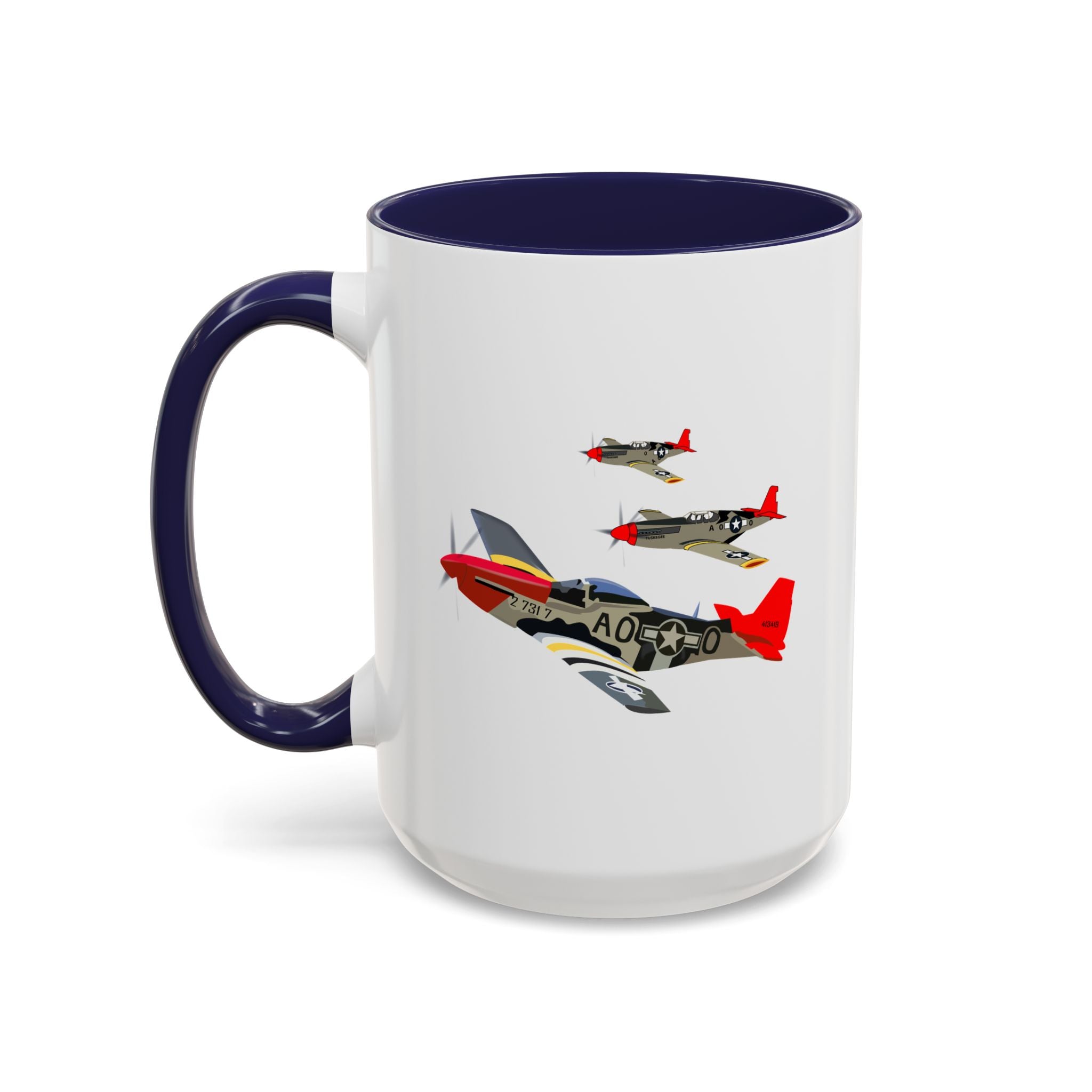 Accent Coffee Mug - Army - AAC - 332nd Fighter Group - 12th AF - Red Tails wo Txt