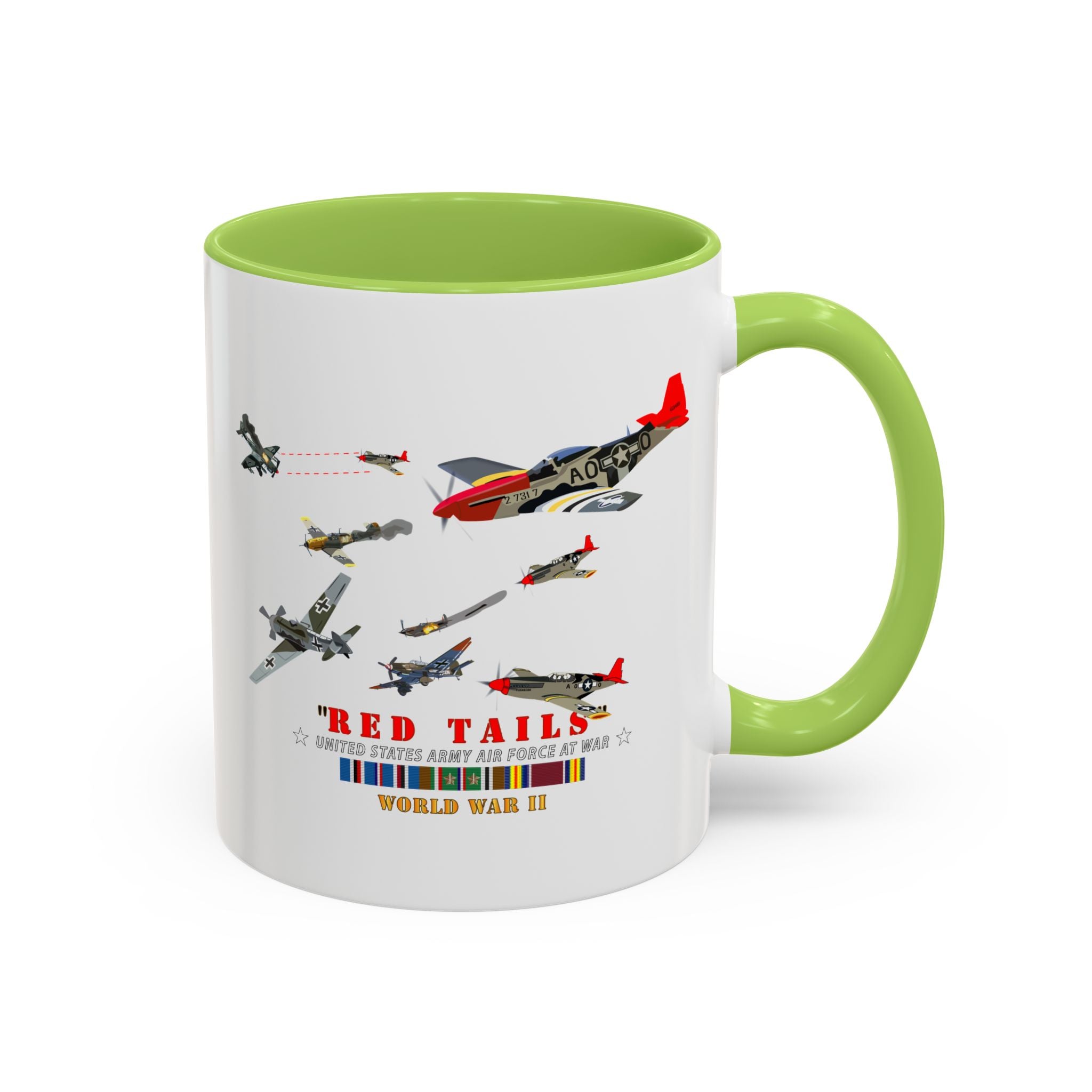 Accent Coffee Mug - Army - AAC - 332nd Fighter Group - Red Tails - At War