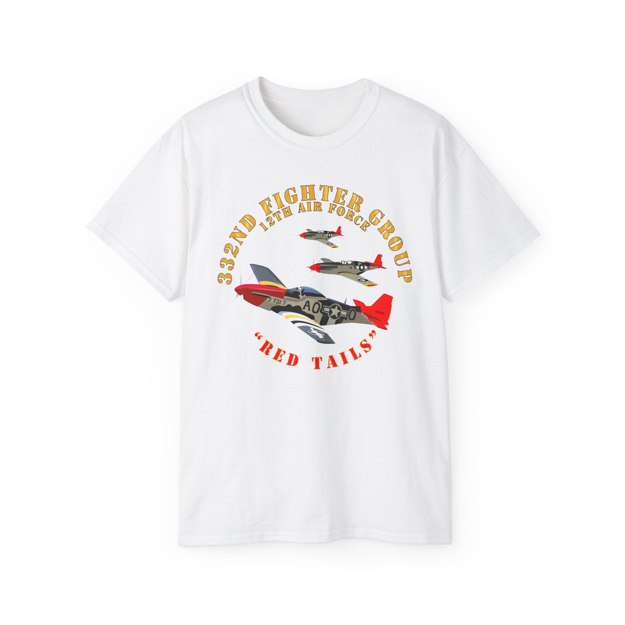 Unisex Ultra Cotton Tee - Army - AAC - 332nd Fighter Group - 12th AF - Red Tails