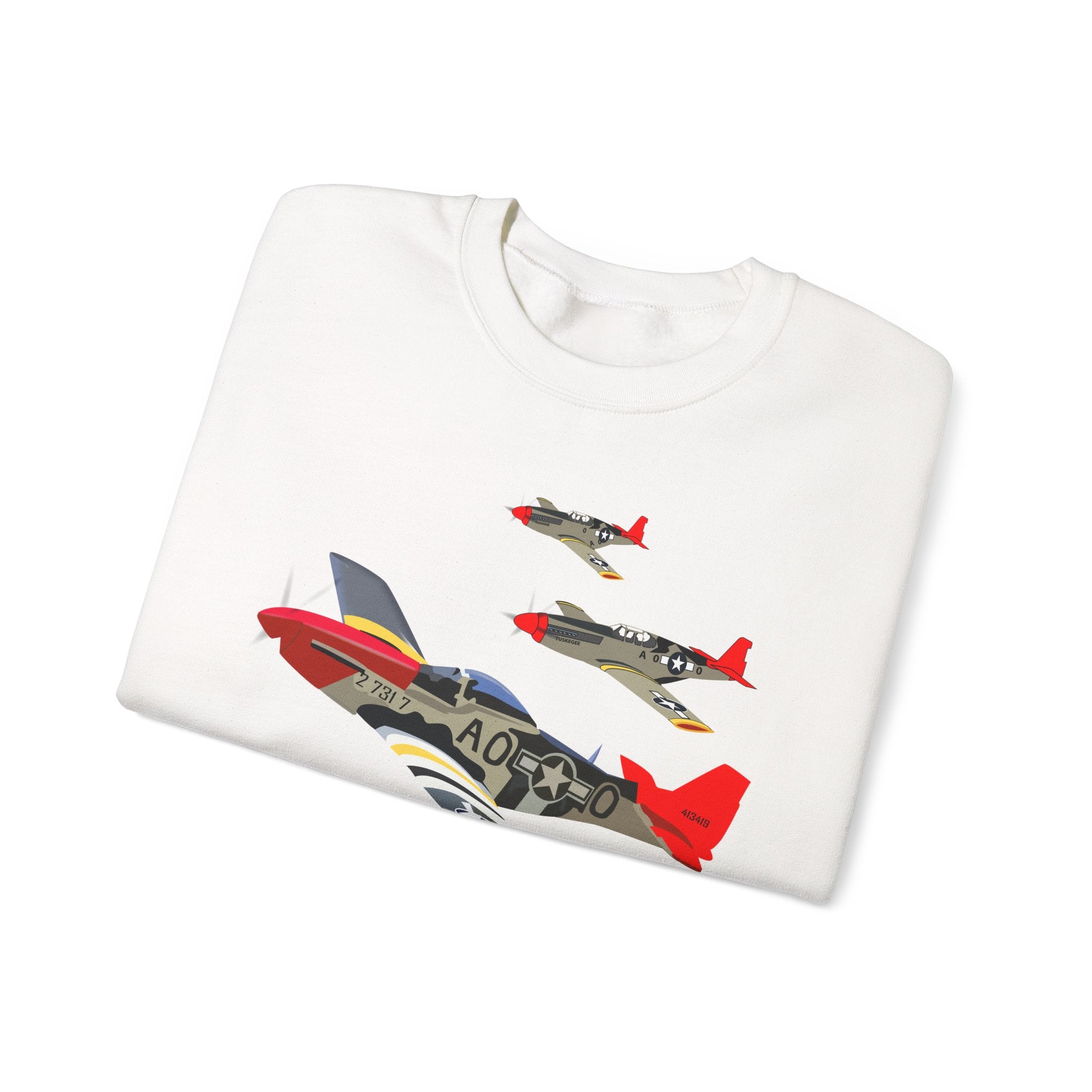 Crewneck Sweatshirt - Army - AAC - 332nd Fighter Group - 12th AF - Red Tails wo Txt