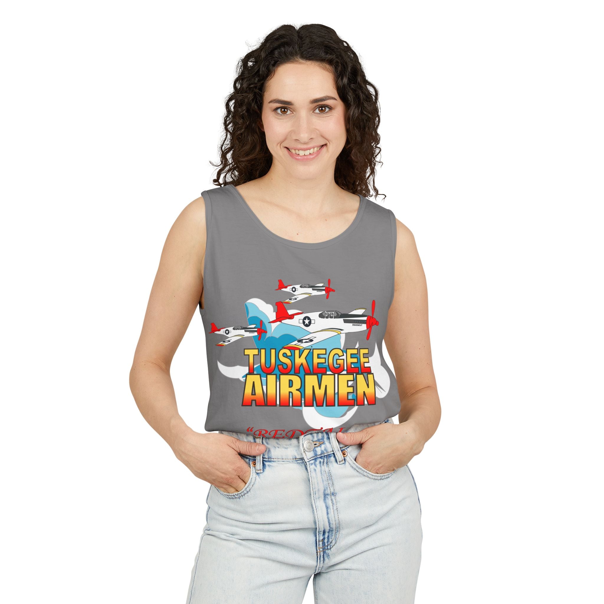 Unisex Garment-Dyed Tank Top - Army Air Corp - Tuskegee Airmen - Redtails - 3AC - X 300