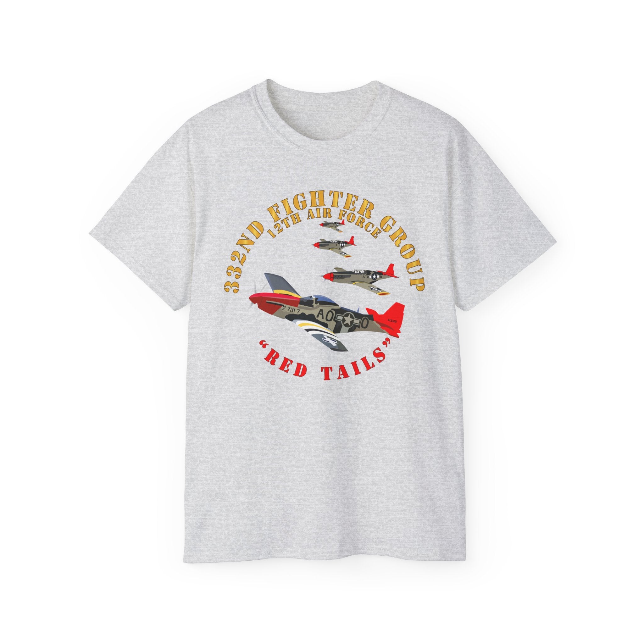 Unisex Ultra Cotton Tee - Army - AAC - 332nd Fighter Group - 12th AF - Red Tails v1