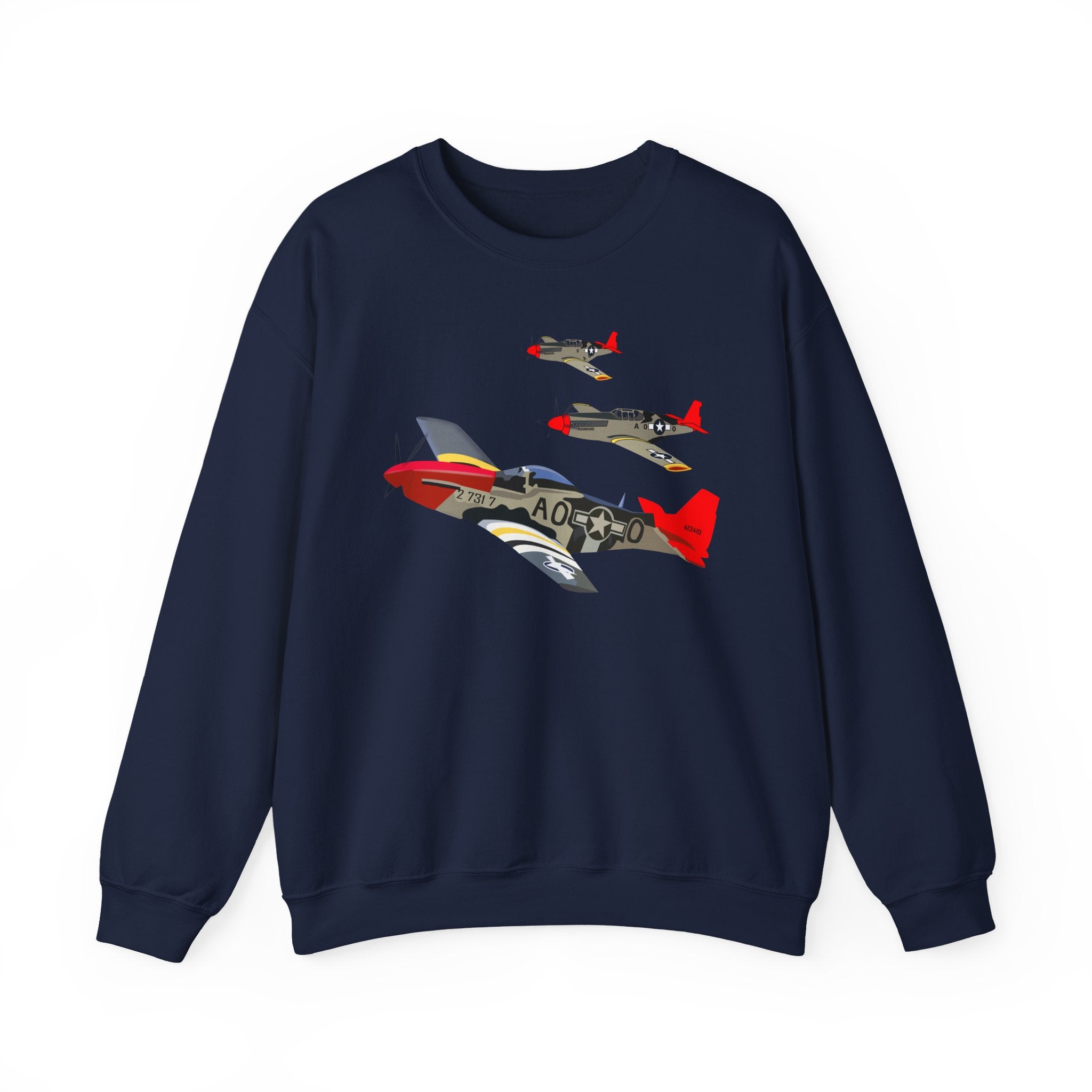 Crewneck Sweatshirt - Army - AAC - 332nd Fighter Group - 12th AF - Red Tails wo Txt