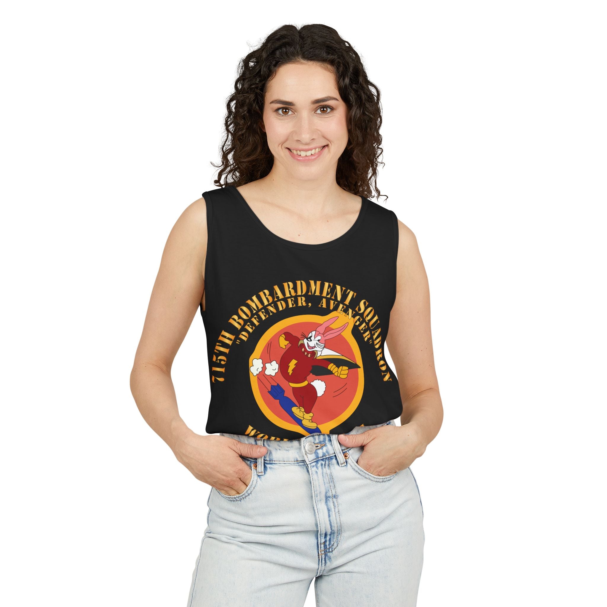 Unisex Garment-Dyed Tank Top - ACC - 715th  Bombardment Squadron - Defender, Avenger - World War II X 300