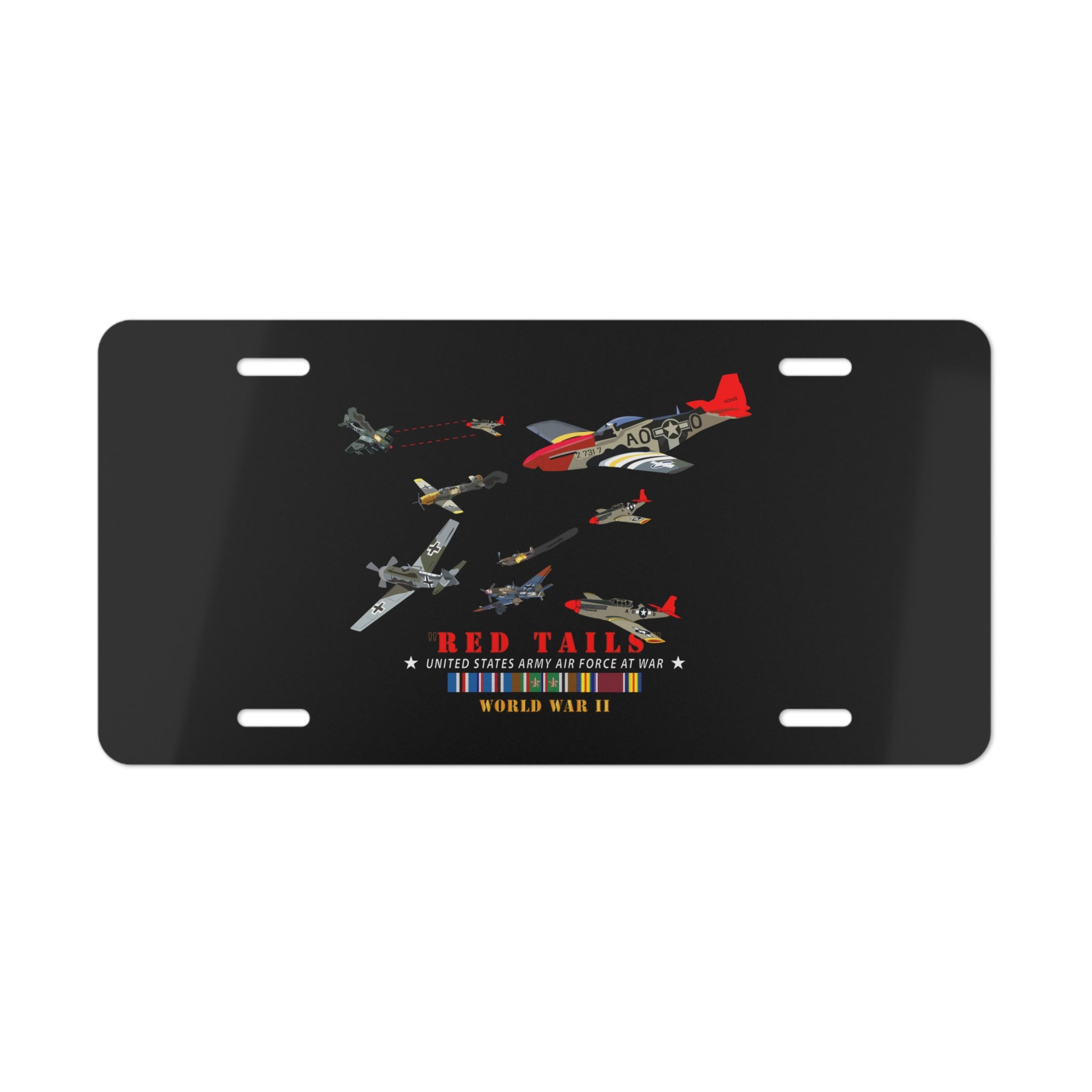 License Plate - Army - AAC - 332nd Fighter Group - Red Tails - At War