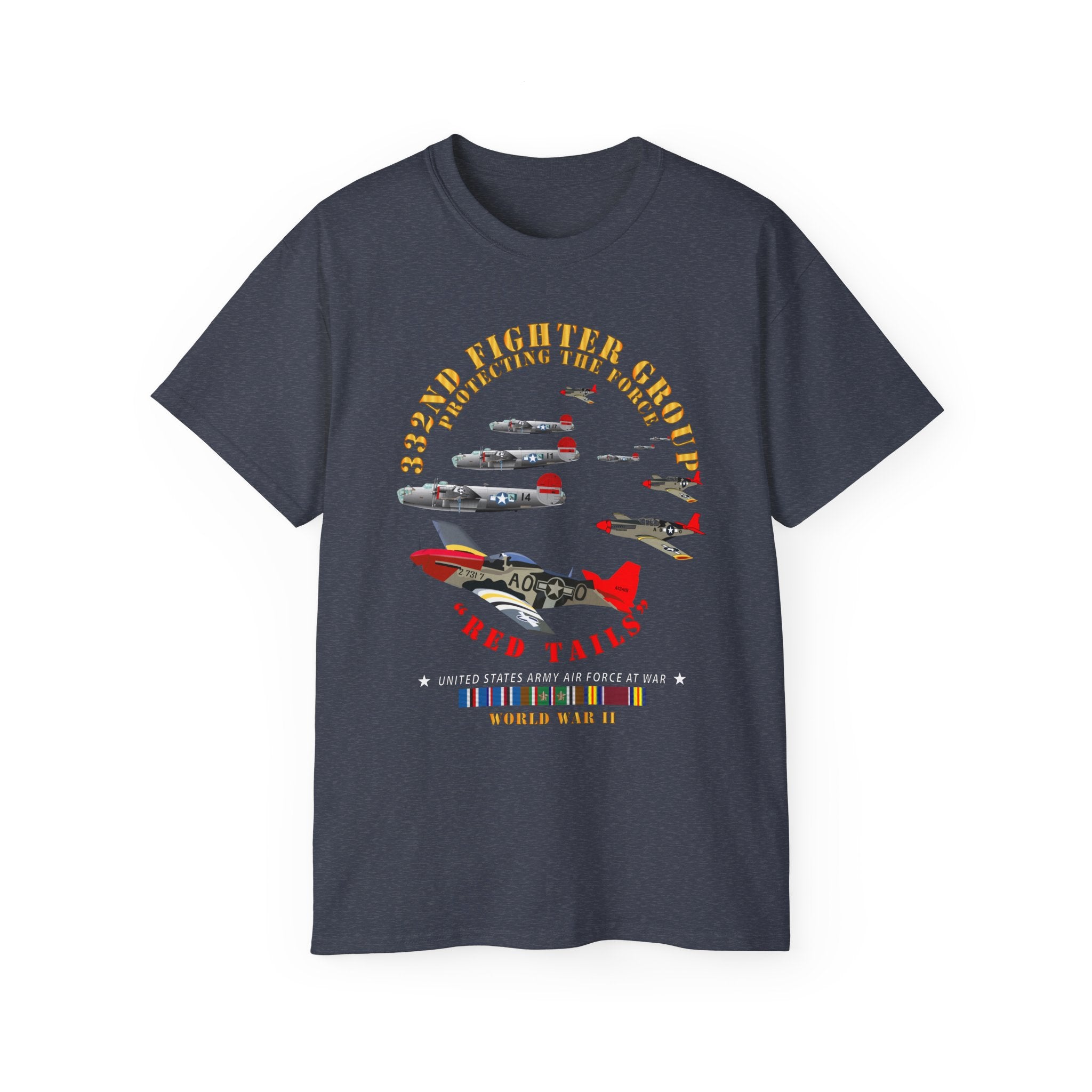 Unisex Ultra Cotton Tee - Army - AAC - 332nd Fighter Group - Red Tails - Protect Force