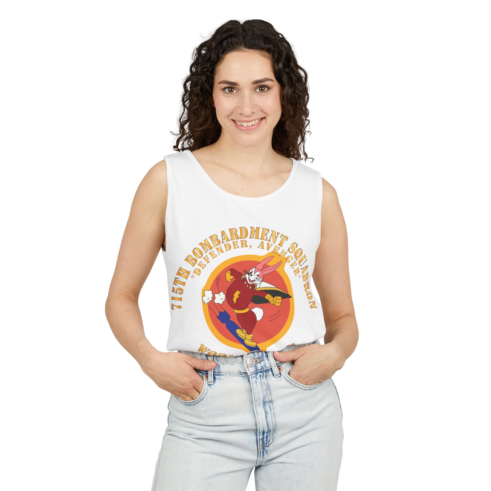 Unisex Garment-Dyed Tank Top - ACC - 715th  Bombardment Squadron - Defender, Avenger - World War II X 300