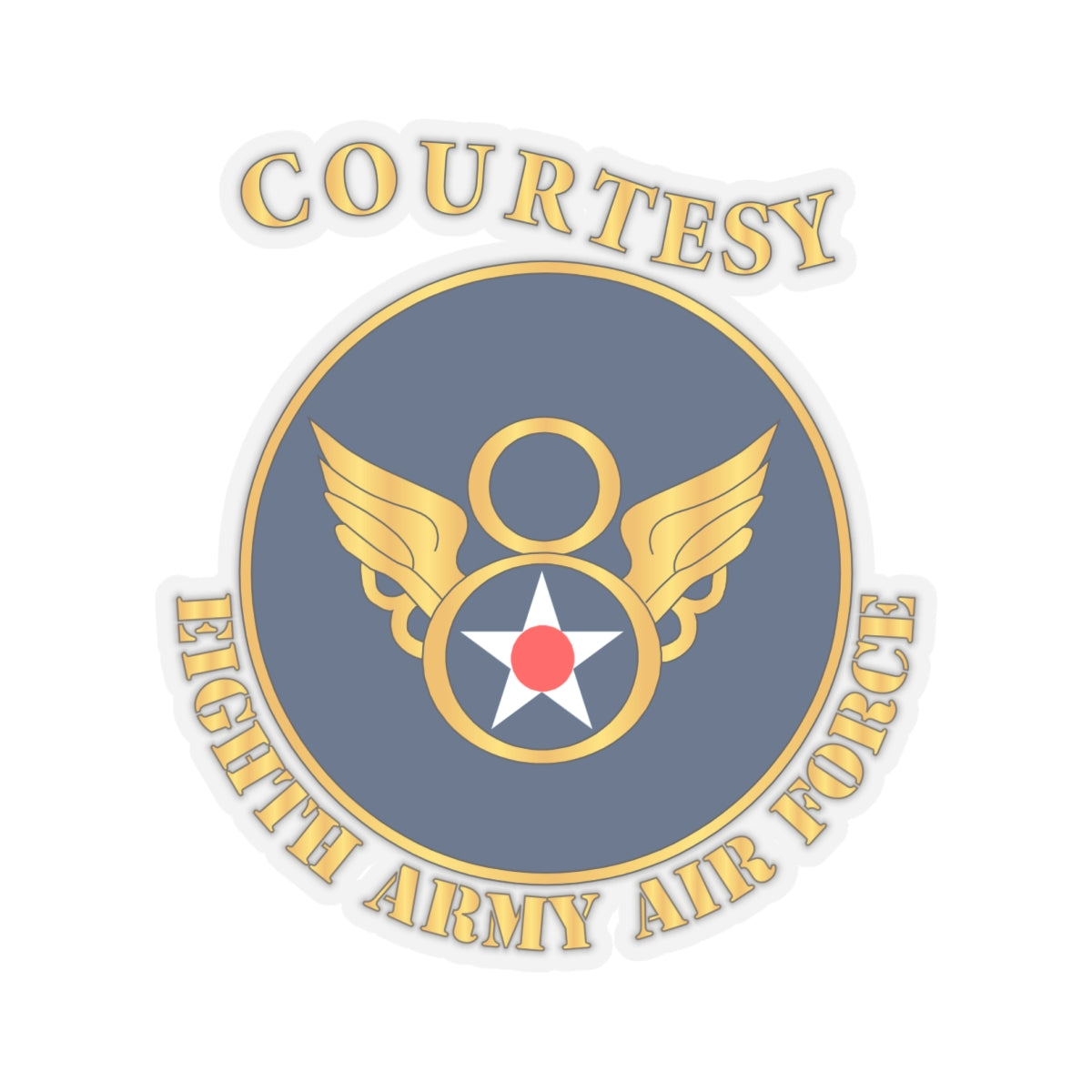 Kiss-Cut Stickers - AAC - 8th Air Force - WWII - Courtesy 8 AAF x 300