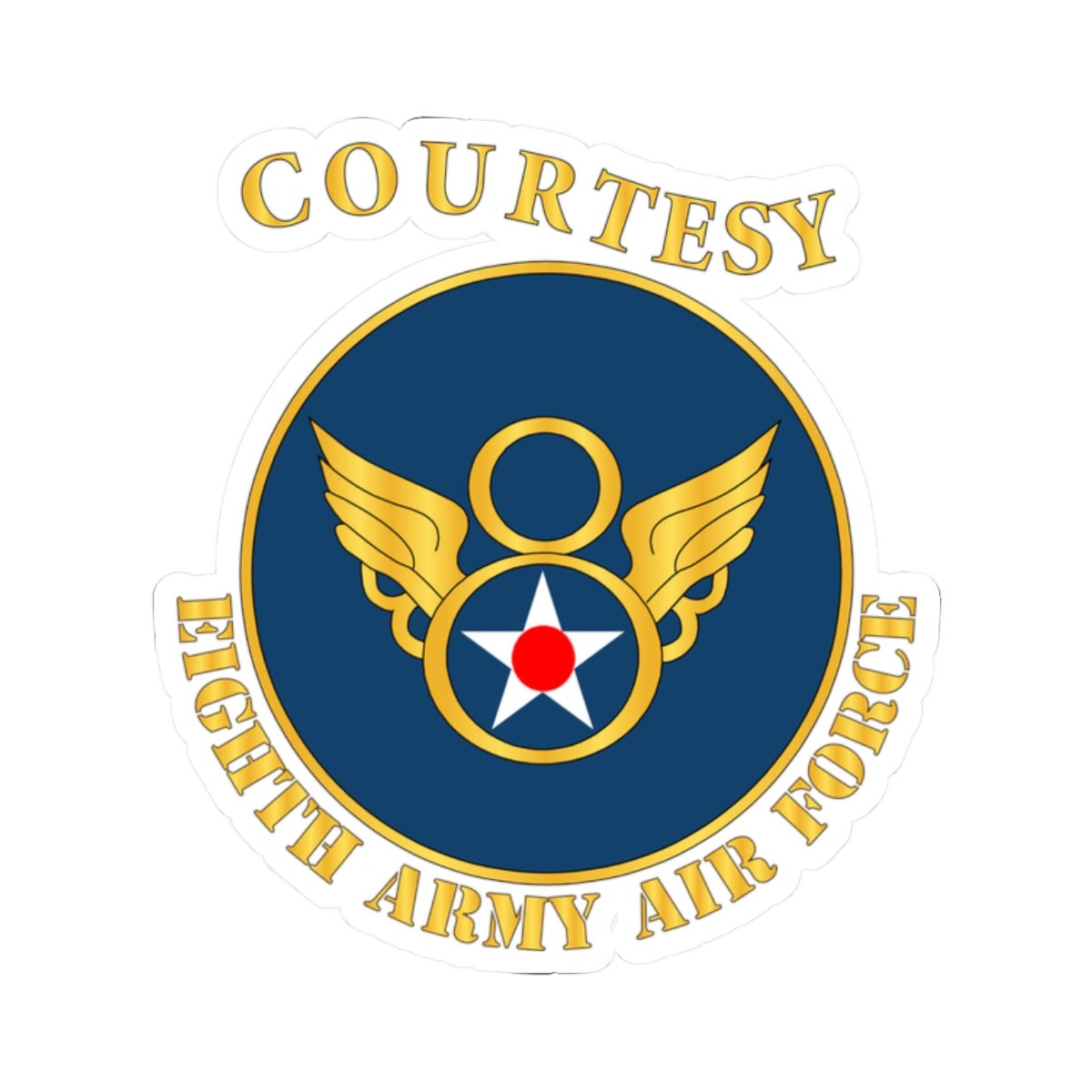 Kiss-Cut Stickers - AAC - 8th Air Force - WWII - Courtesy 8 AAF x 300