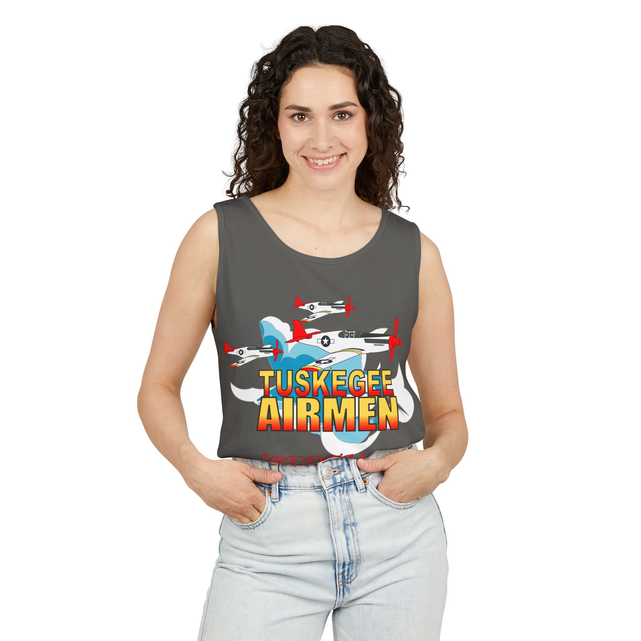 Unisex Garment-Dyed Tank Top - Army Air Corp - Tuskegee Airmen - Redtails - 3AC - X 300