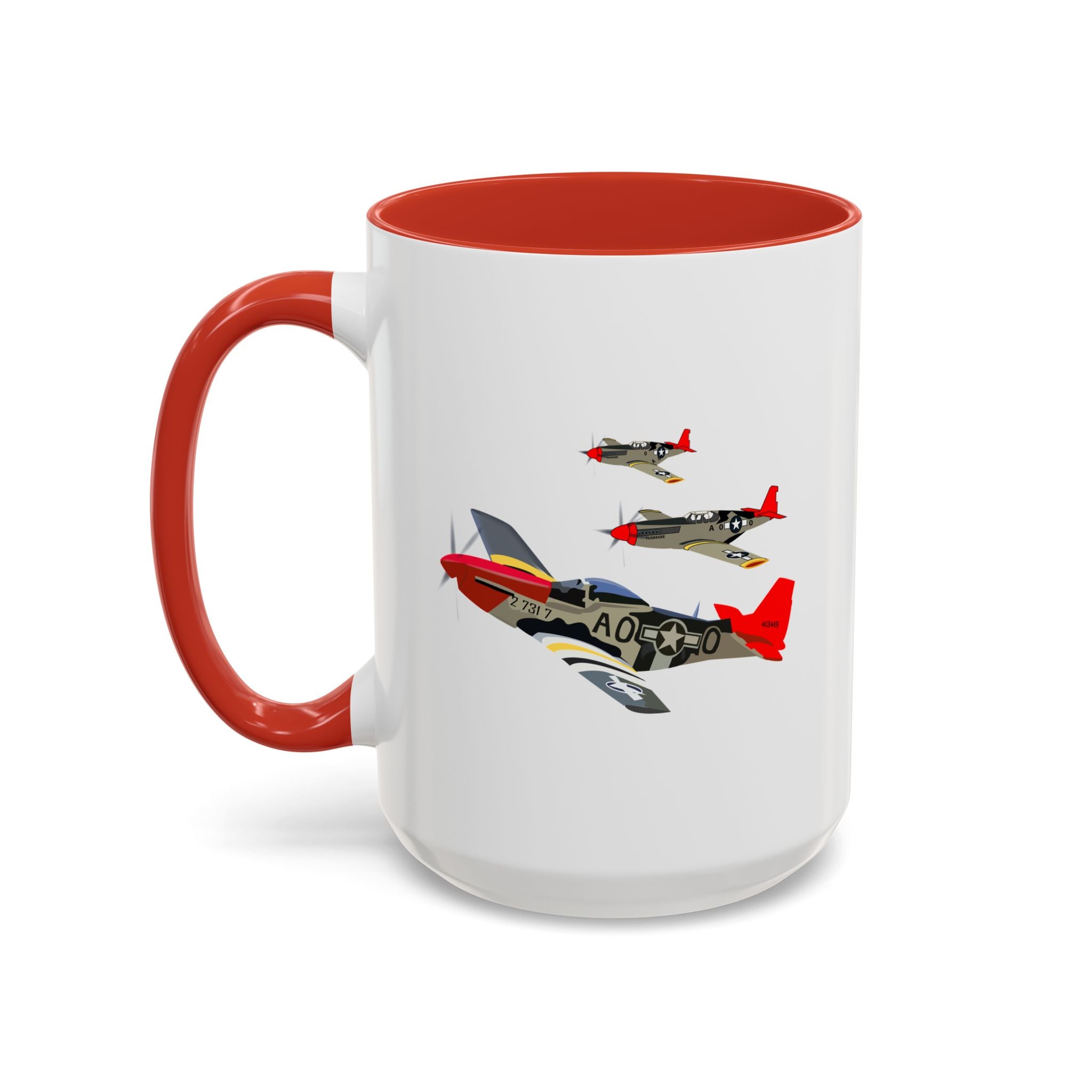 Accent Coffee Mug - Army - AAC - 332nd Fighter Group - 12th AF - Red Tails wo Txt