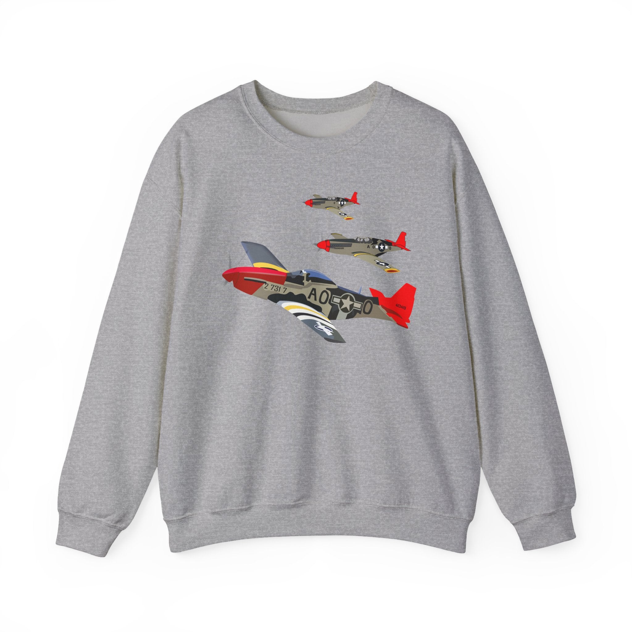 Crewneck Sweatshirt - Army - AAC - 332nd Fighter Group - 12th AF - Red Tails wo Txt